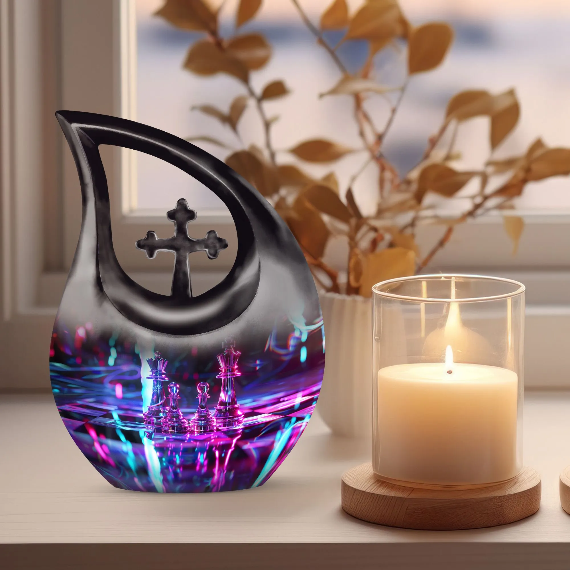Chess Urn Unique Personalized Memorial Urn for Human Ashes