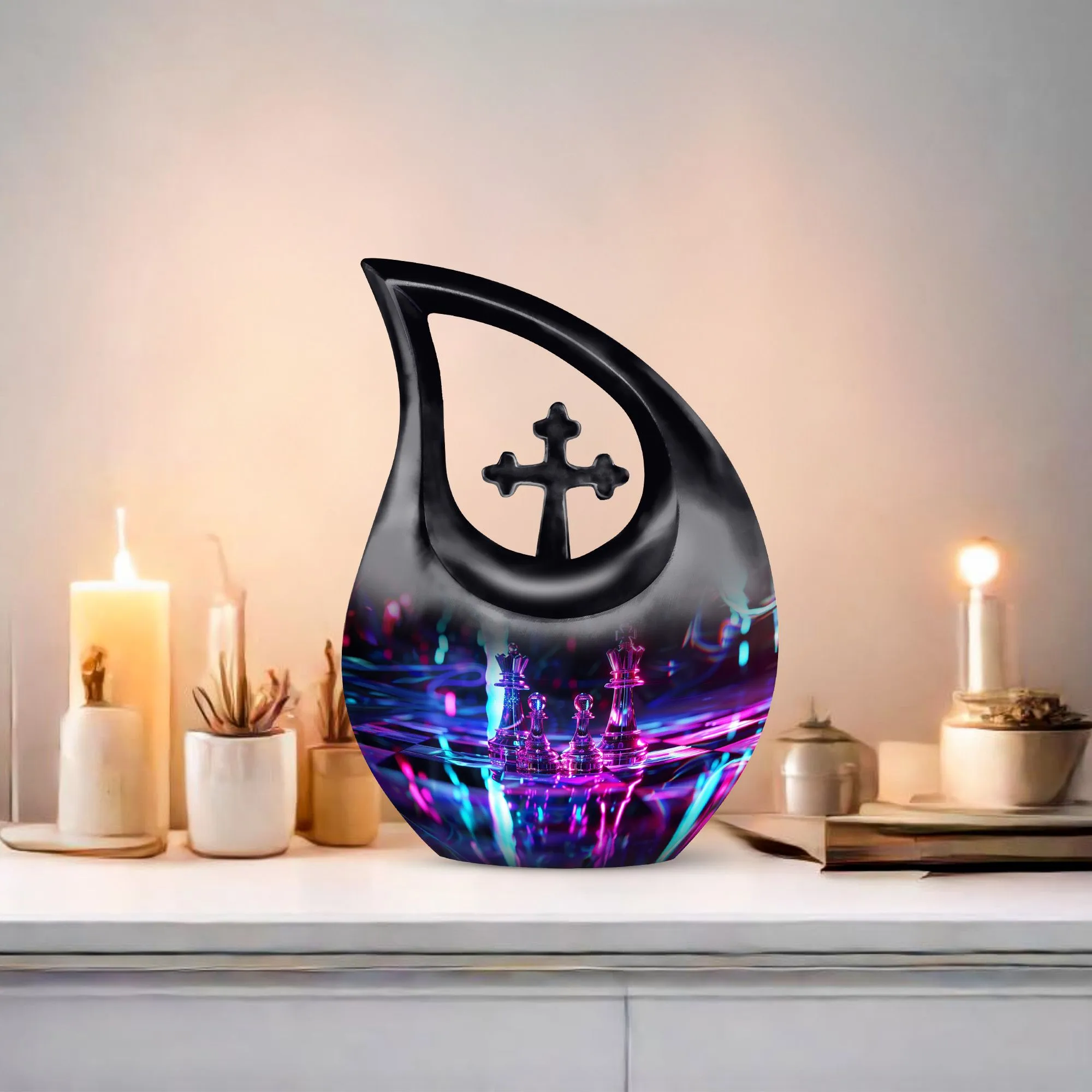 Chess Urn Unique Personalized Memorial Urn for Human Ashes