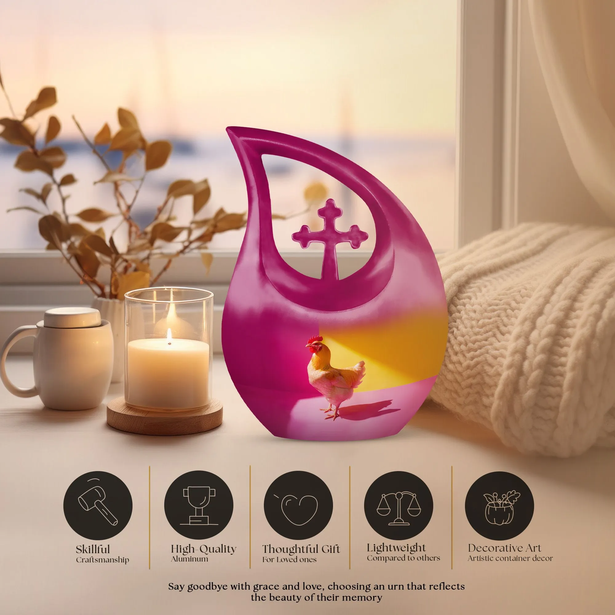 Chicken Contrast Urn: Containers For Ashes After Cremation