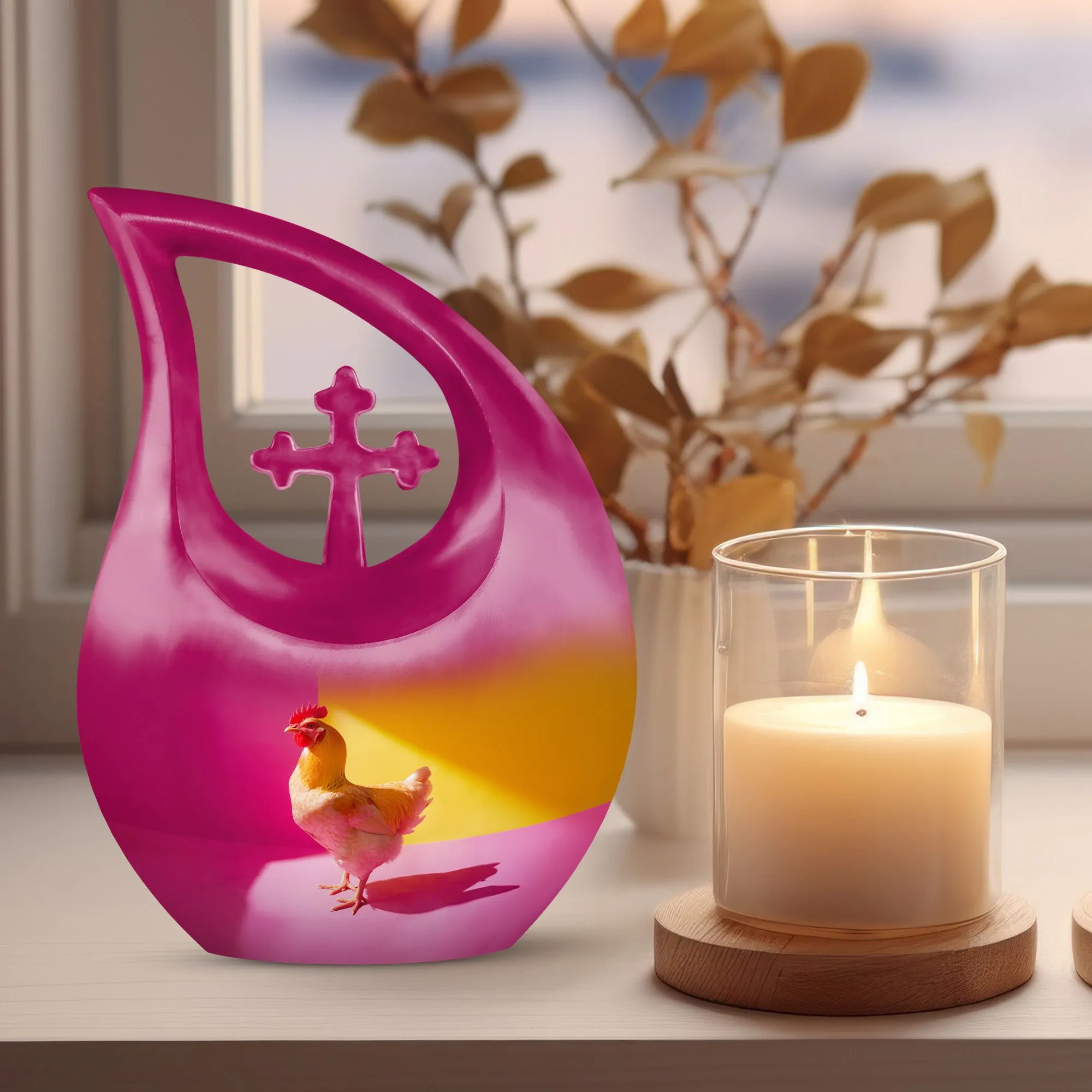 Chicken Contrast Urn: Containers For Ashes After Cremation