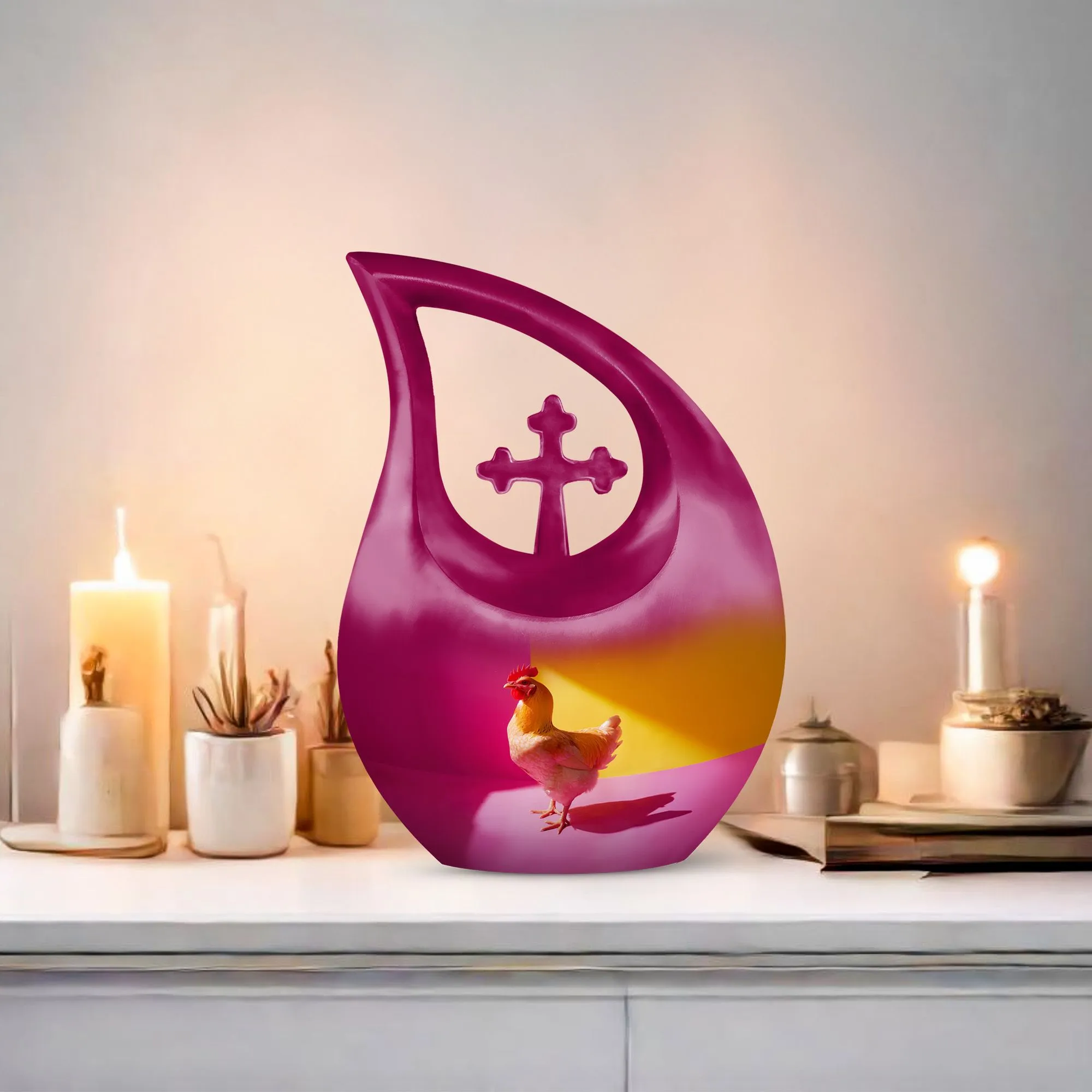 Chicken Contrast Urn: Containers For Ashes After Cremation