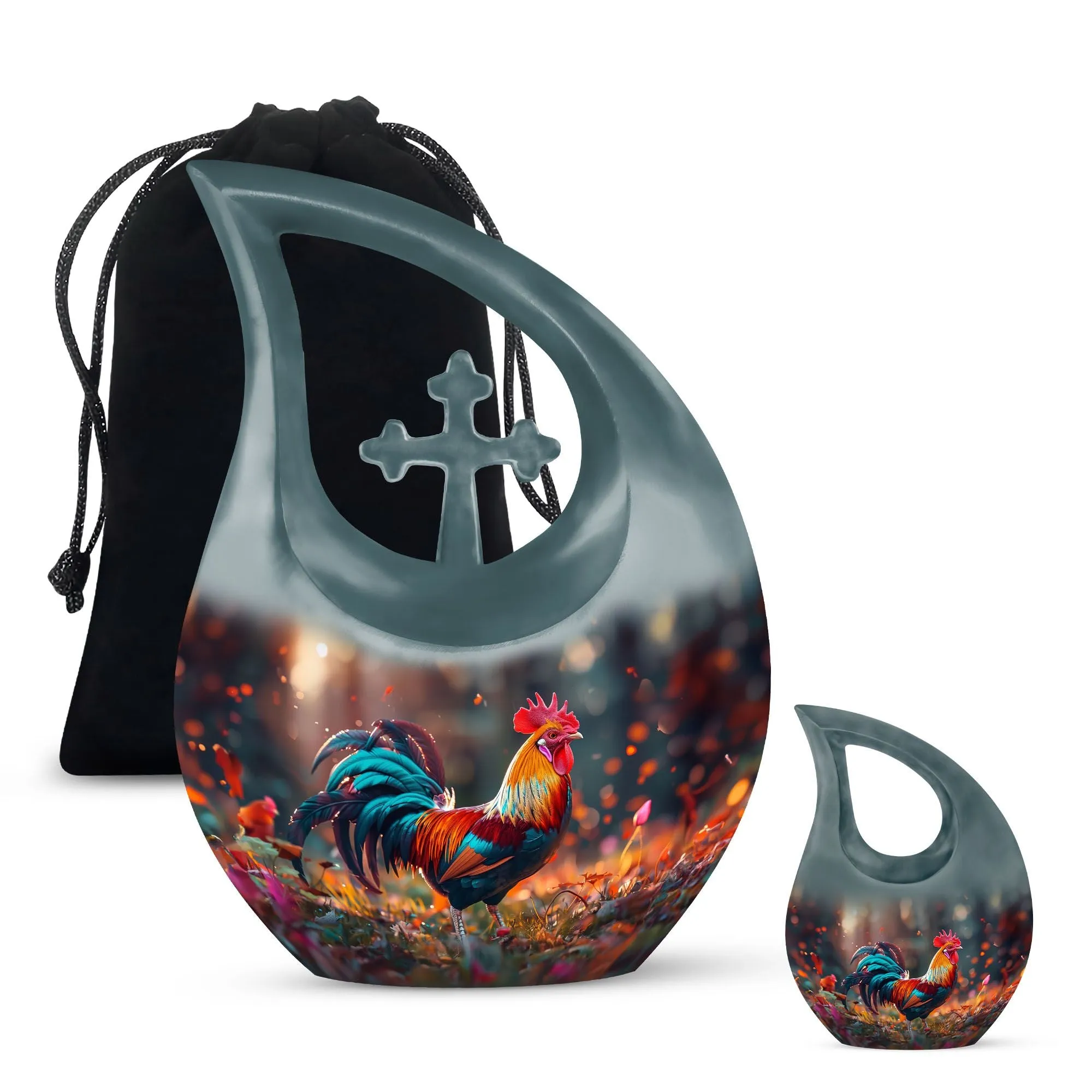 Chicken Design Memorial modern urn for human ashes