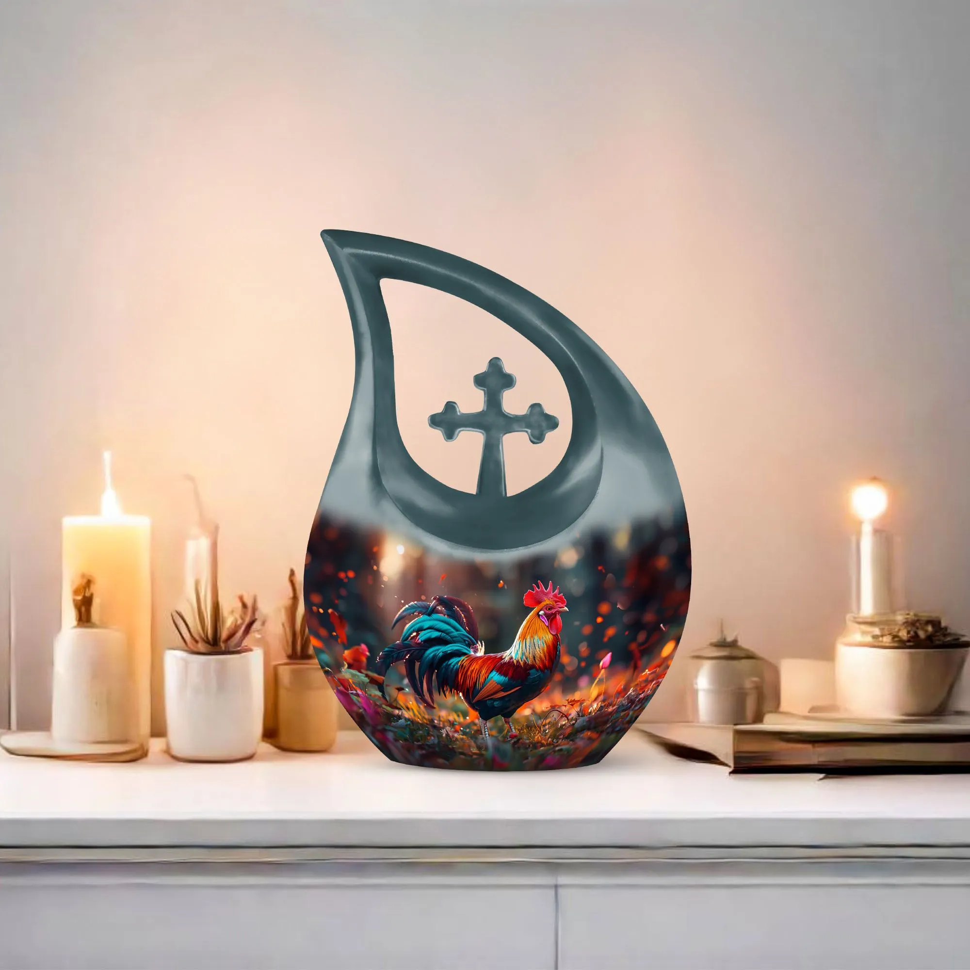 Chicken Design Memorial modern urn for human ashes