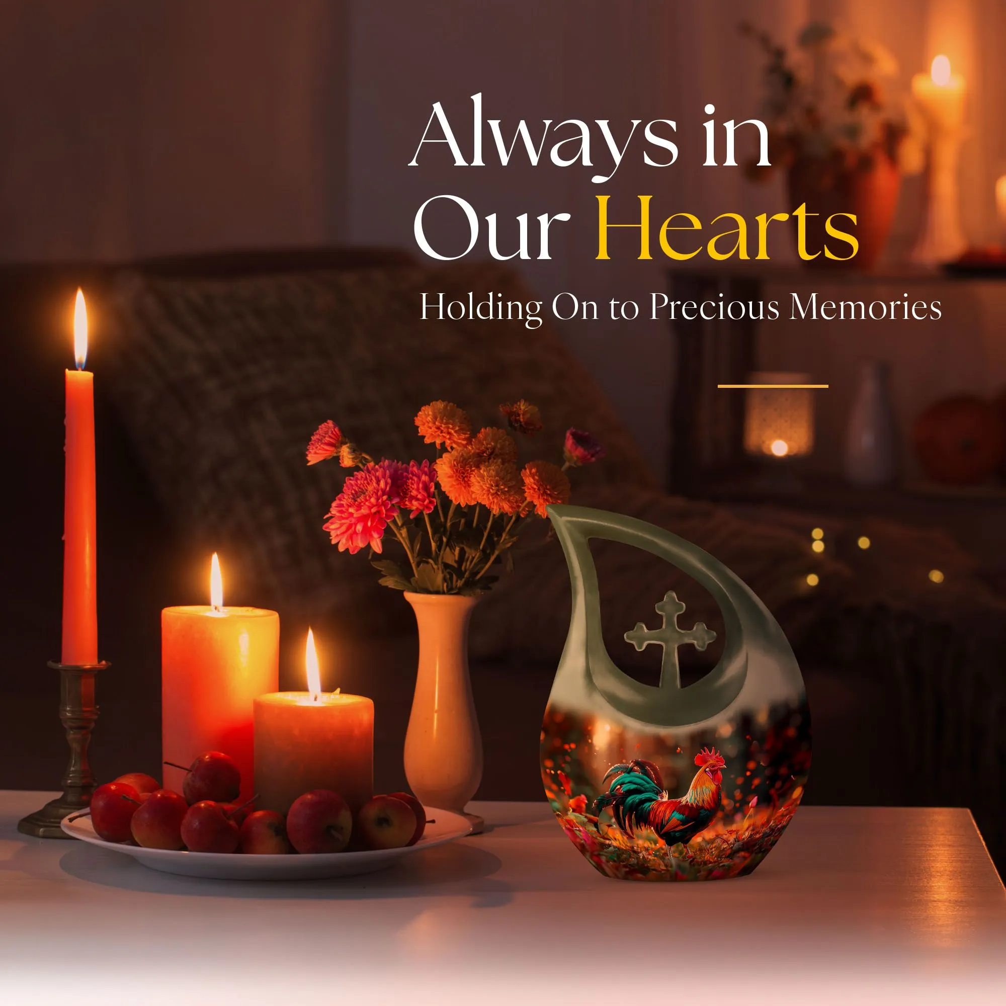 Chicken Design Memorial modern urn for human ashes