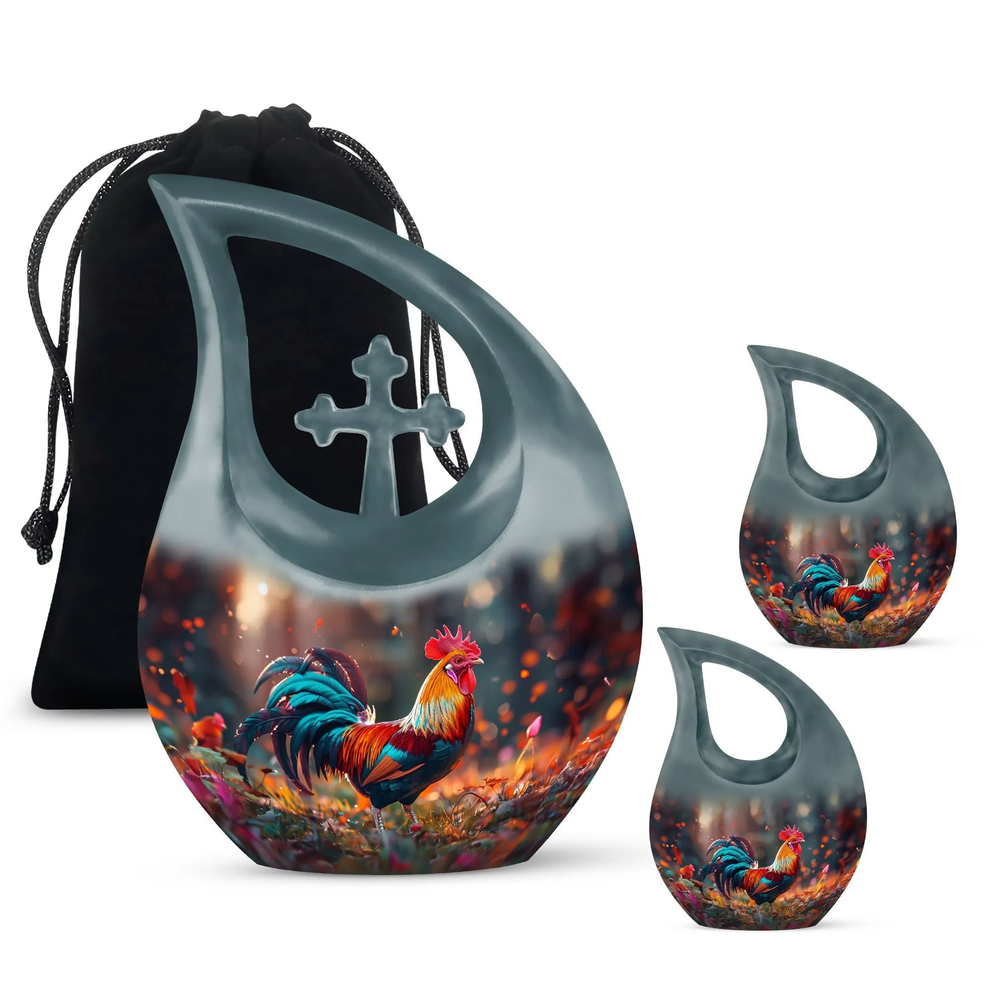 Chicken Design Memorial modern urn for human ashes
