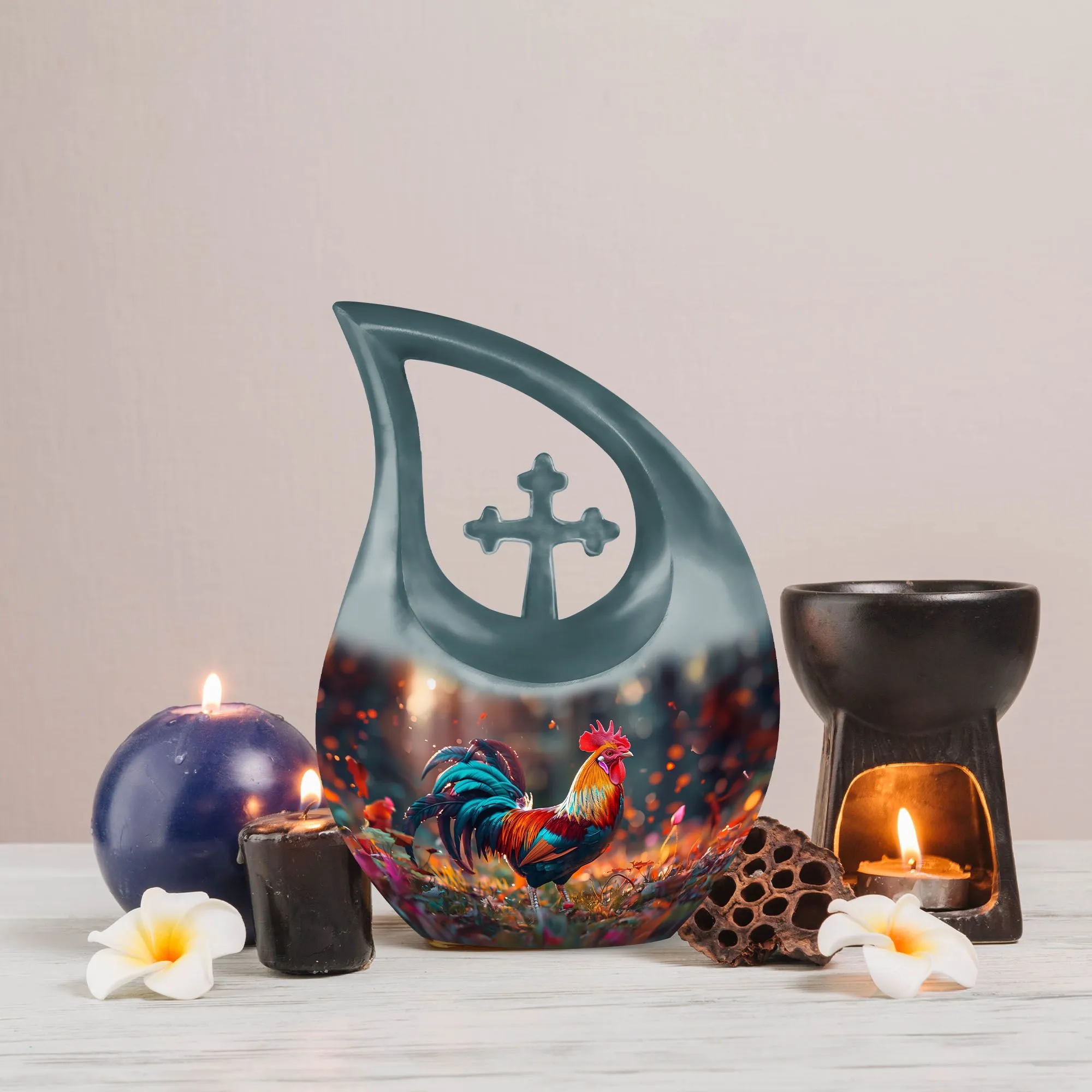 Chicken Design Memorial modern urn for human ashes