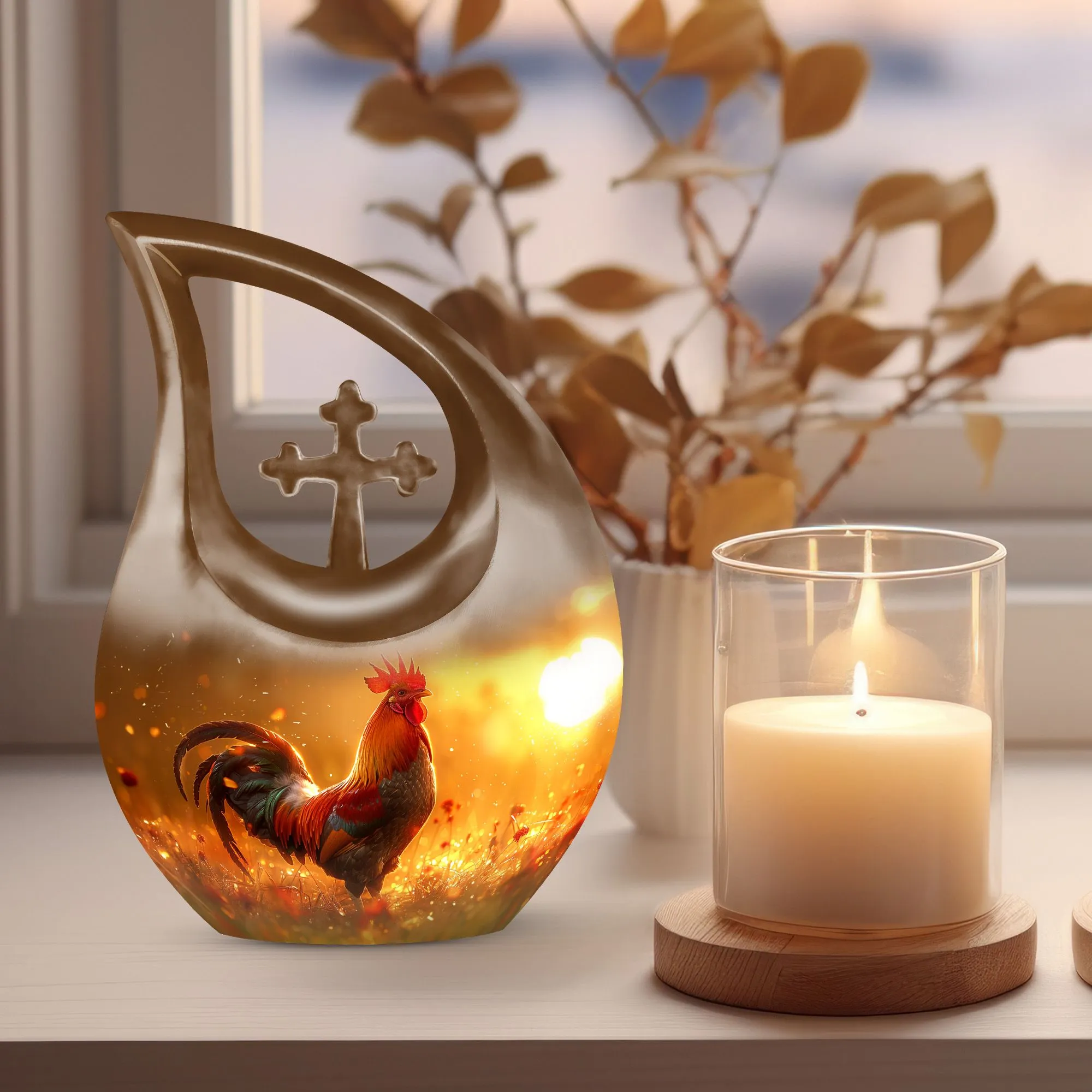 Chicken-Inspired urn for ashes for mom cremation remains