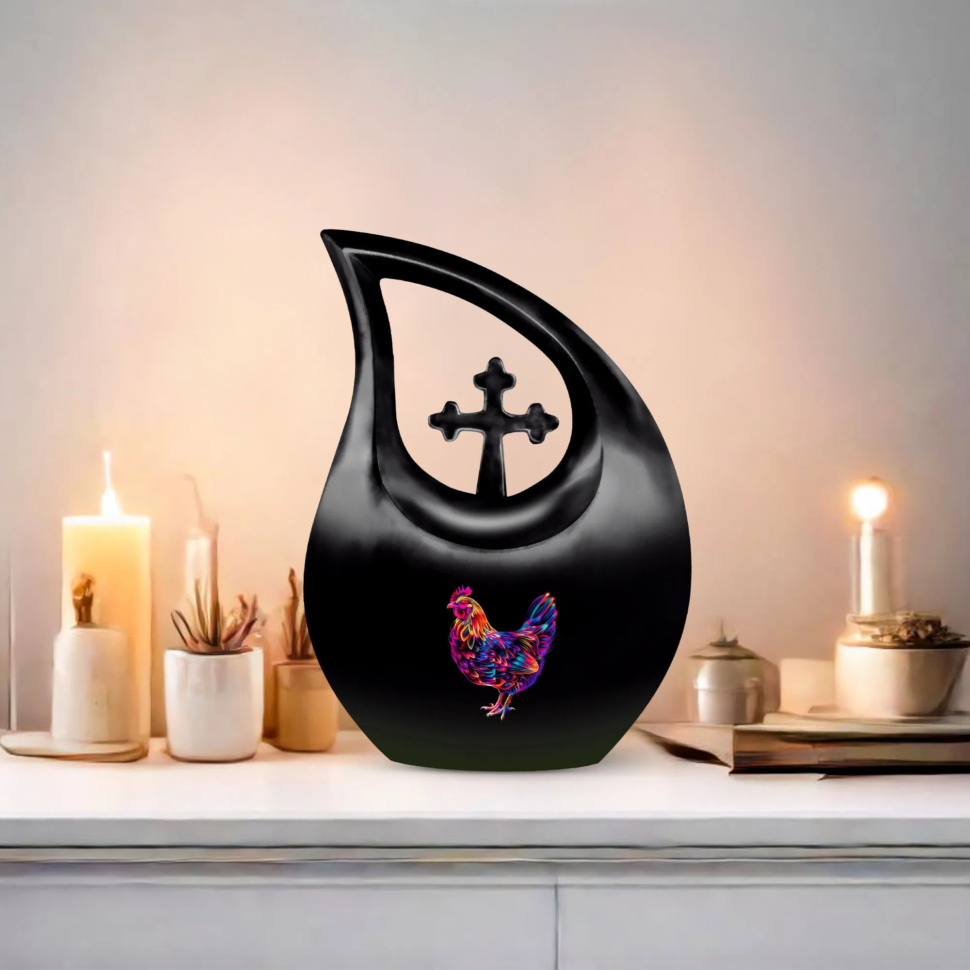 Chicken Themed small cremation urn for ashes keepsake