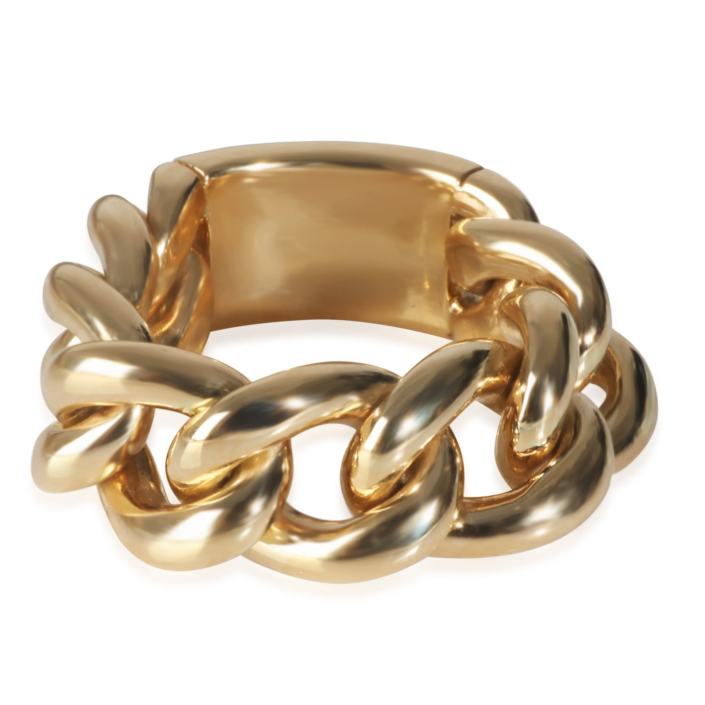 Christian Dior Yellow Gold  Chain Link Tag Ring