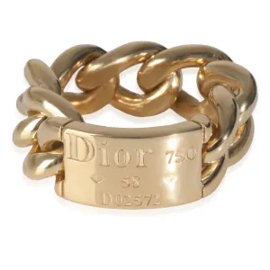 Christian Dior Yellow Gold  Chain Link Tag Ring