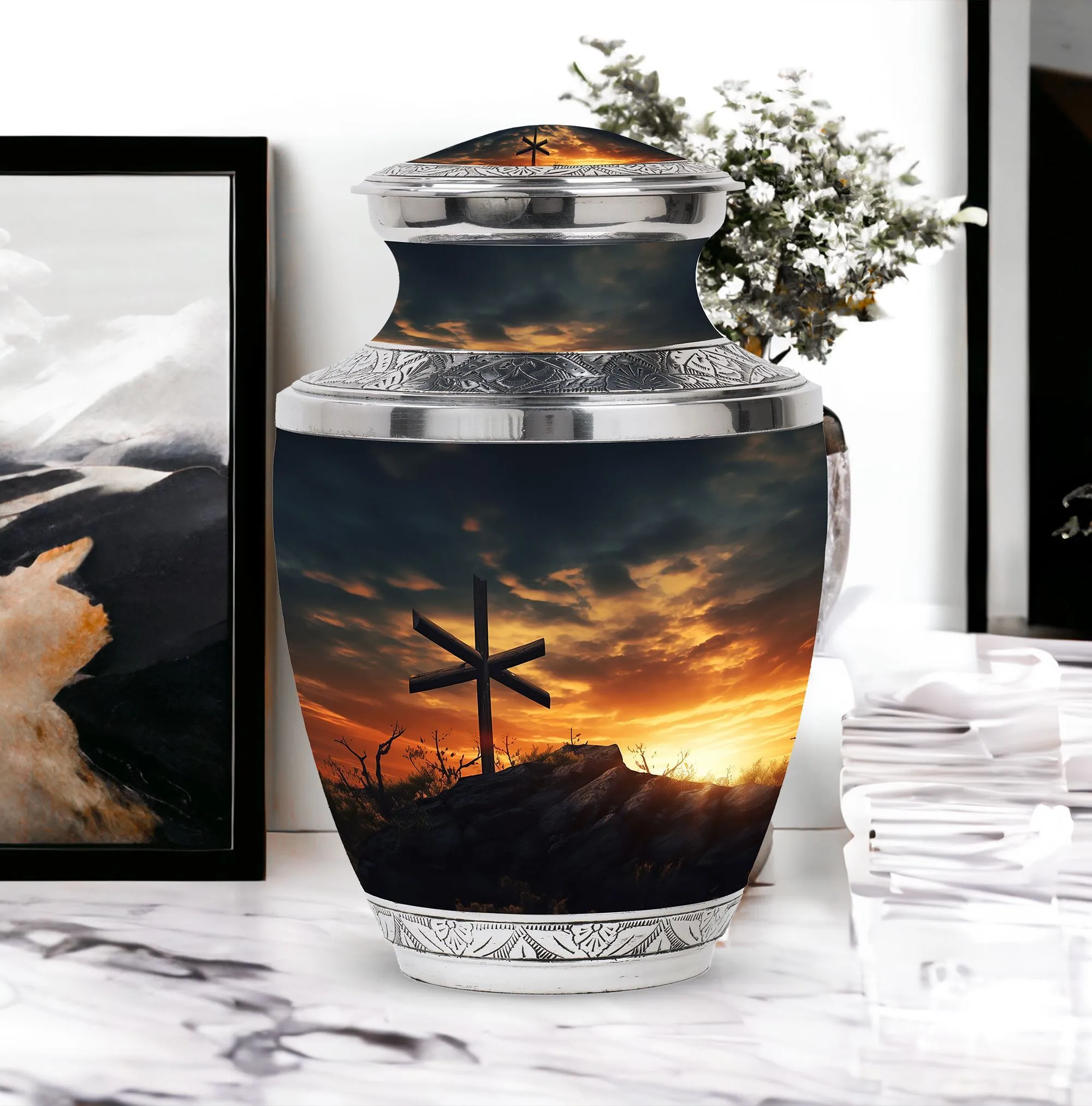 Christian Legacy - Jesus on the Cross Memorial Cremation Urn