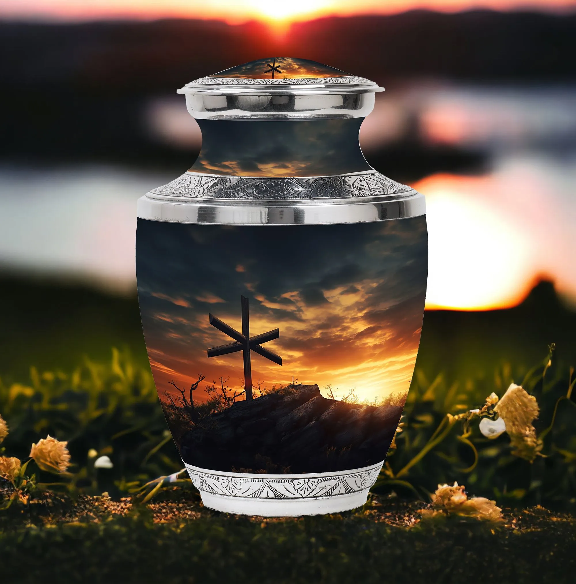 Christian Legacy - Jesus on the Cross Memorial Cremation Urn