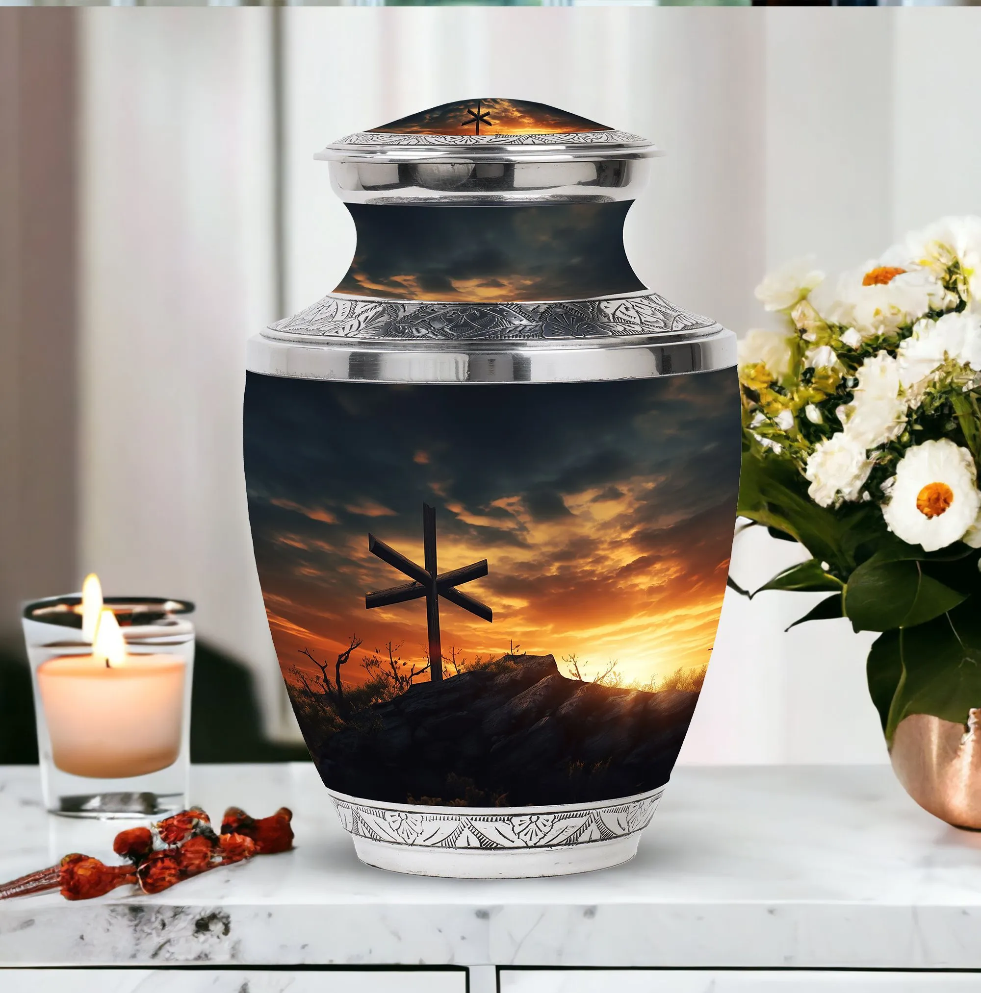 Christian Legacy - Jesus on the Cross Memorial Cremation Urn