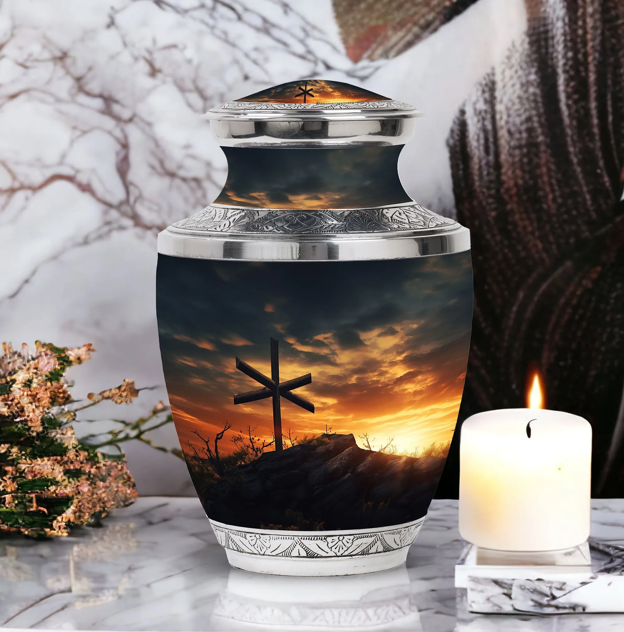 Christian Legacy - Jesus on the Cross Memorial Cremation Urn