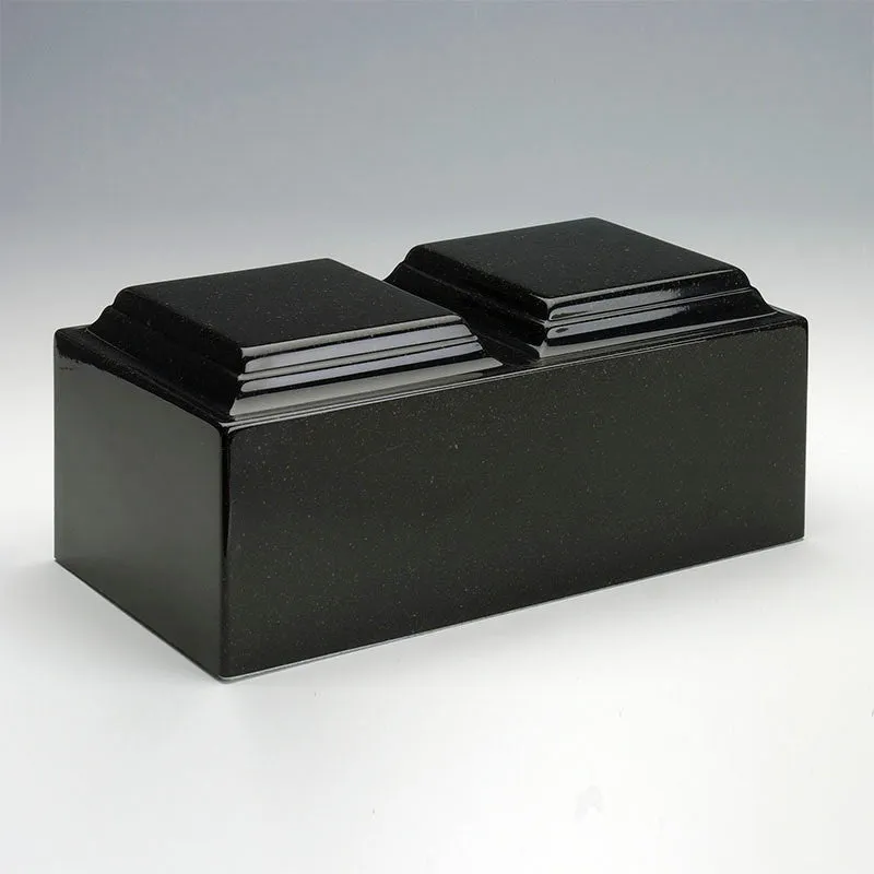 Classic Cultured Granite Urn in Orca Black
