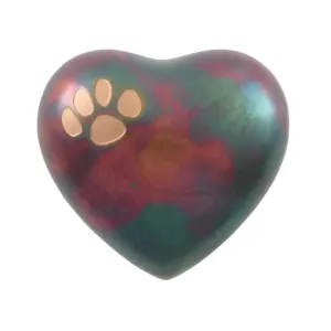 Classic Paw Raku Cremation Urn | Heart Keepsake For Dog or Cat | Holds up to a 3 # Pet