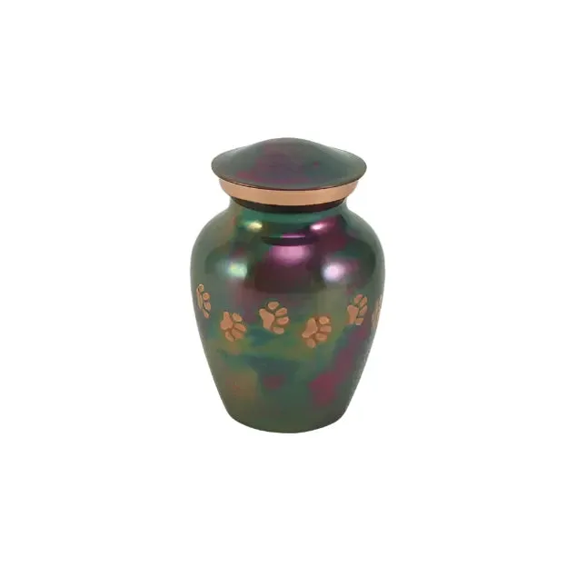 Classic Paw Raku Cremation Urn | Petite Size For Dog or Cat | Holds up to a 25 # Pet