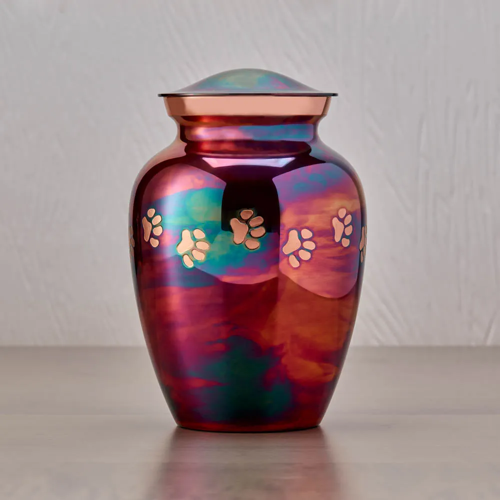 Classic Paw Raku Pet Urn In Large