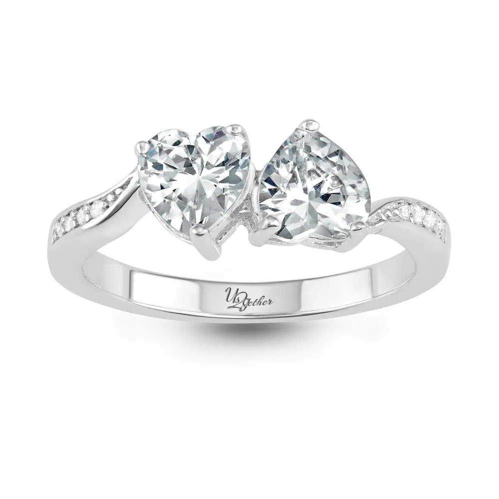 Classic Women's Us2gether Two-Stone Heart CZ Ring - W-1664