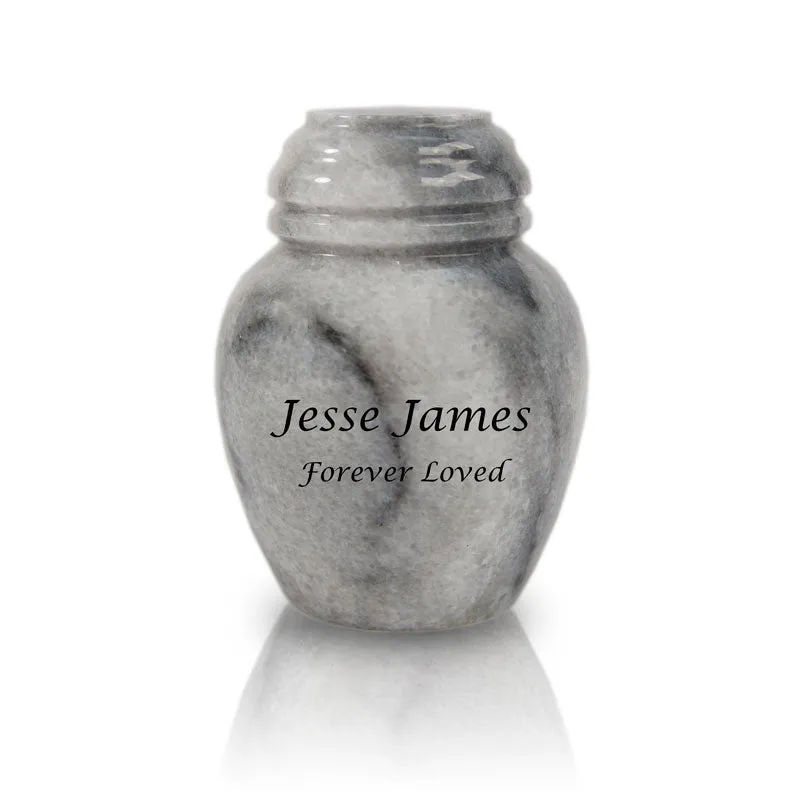 Cloud Gray Marble Cremation Keepsake Urn