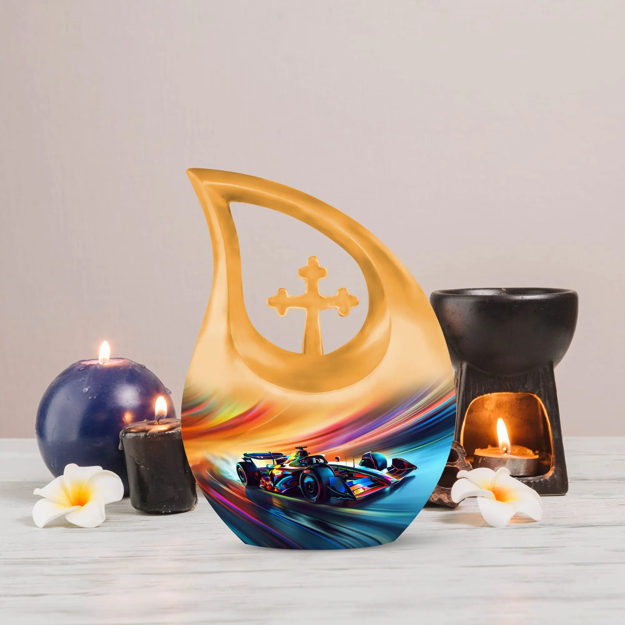 Color Swirl Speed Urn Honoring The Departed, Urn for Mom's Ashes