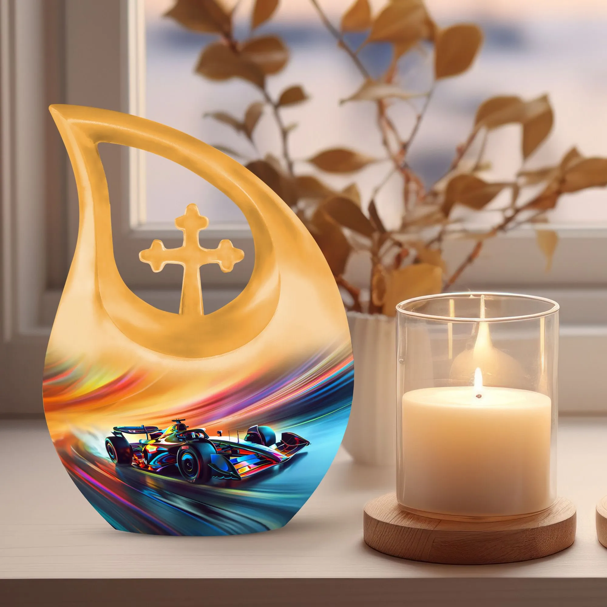 Color Swirl Speed Urn Honoring The Departed, Urn for Mom's Ashes
