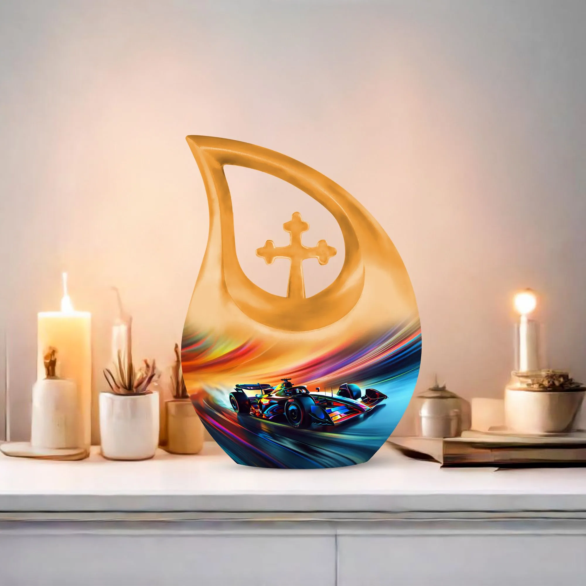 Color Swirl Speed Urn Honoring The Departed, Urn for Mom's Ashes