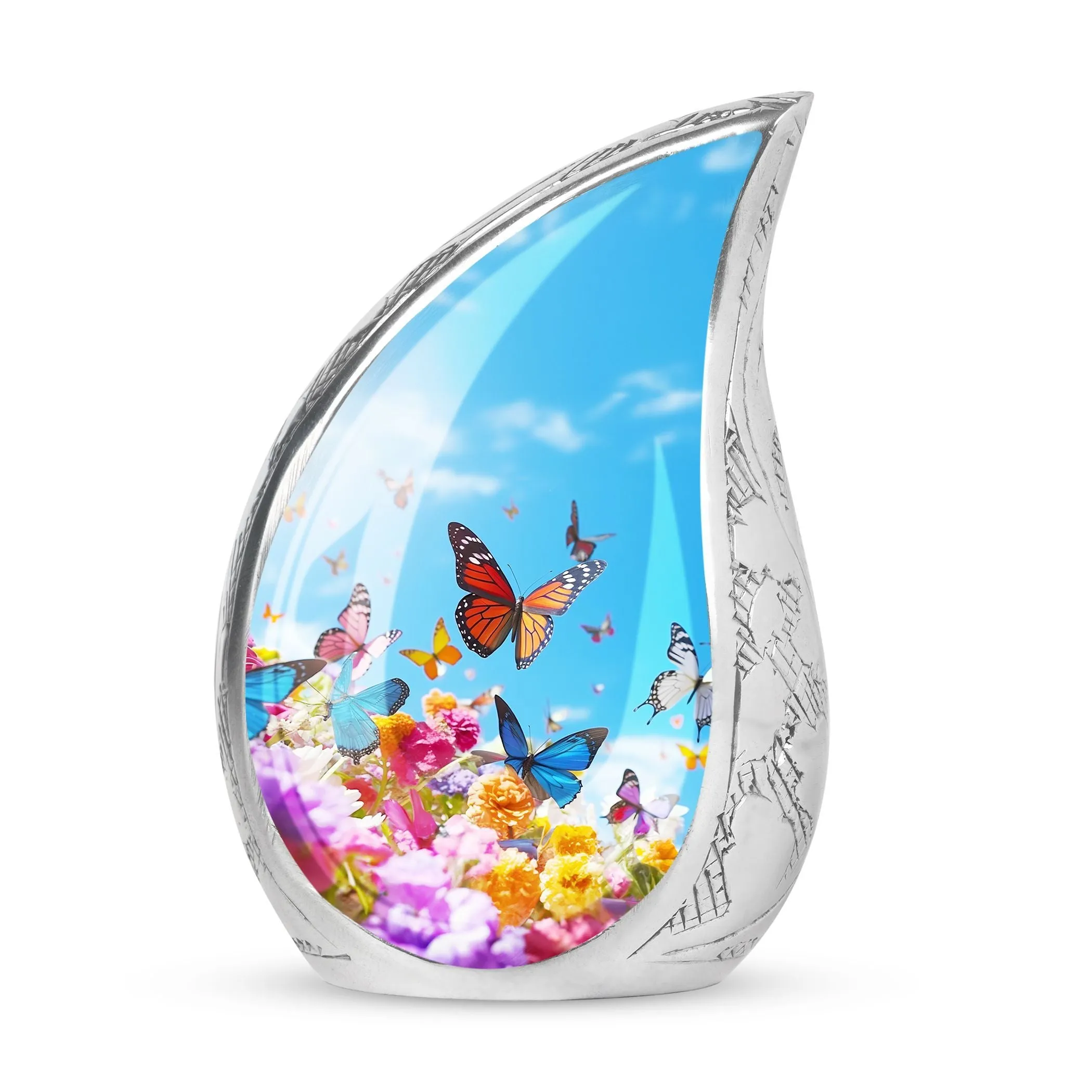 Colorful Butterfly Commemoration: Customized Memorial Urn