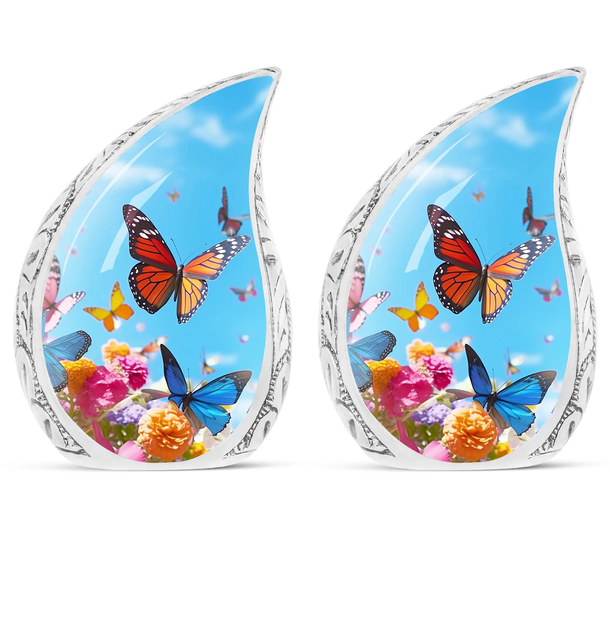 Colorful Butterfly Commemoration: Customized Memorial Urn