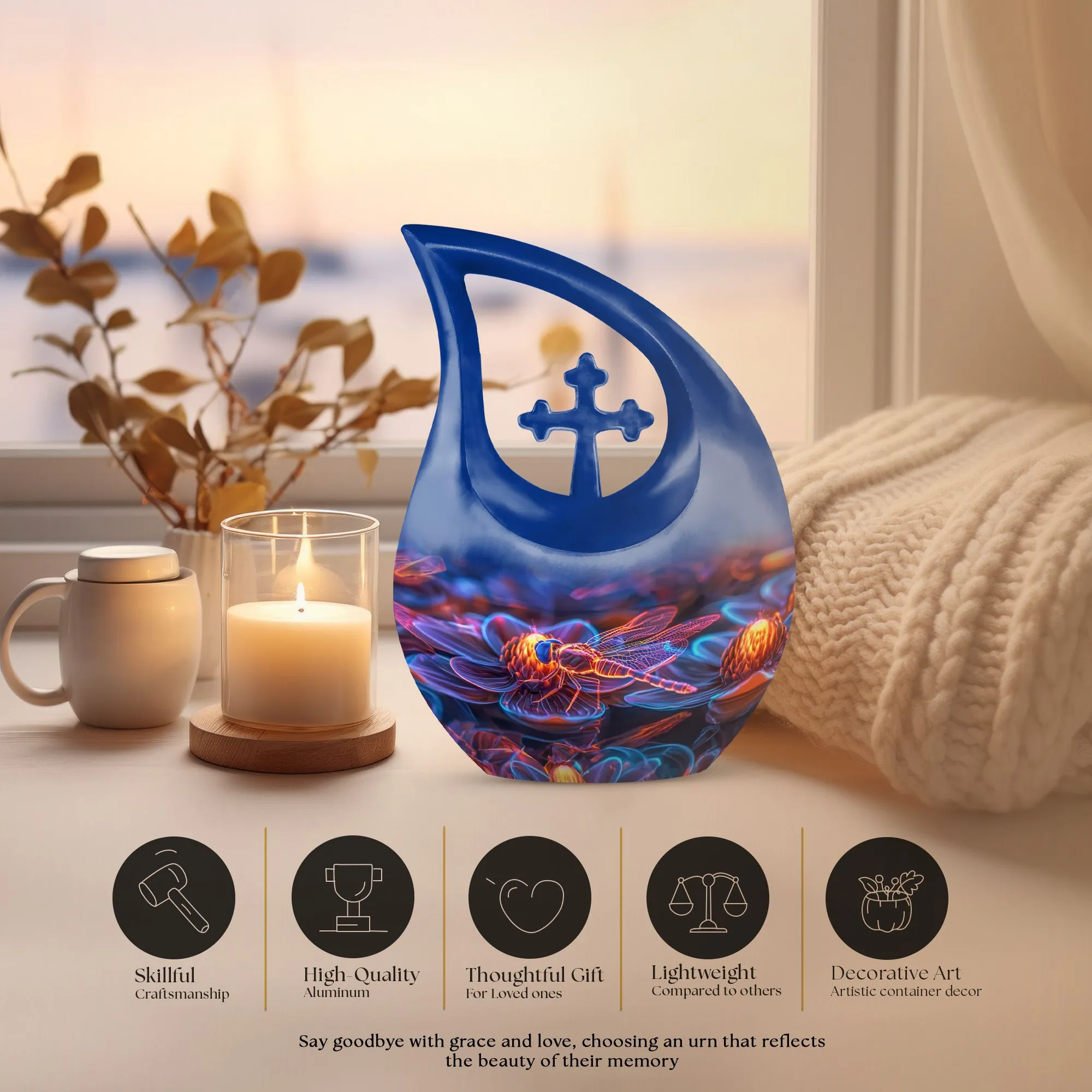 Cosmic Dragonfly Urn : Affordable Cremation Memorial Urn Tribut