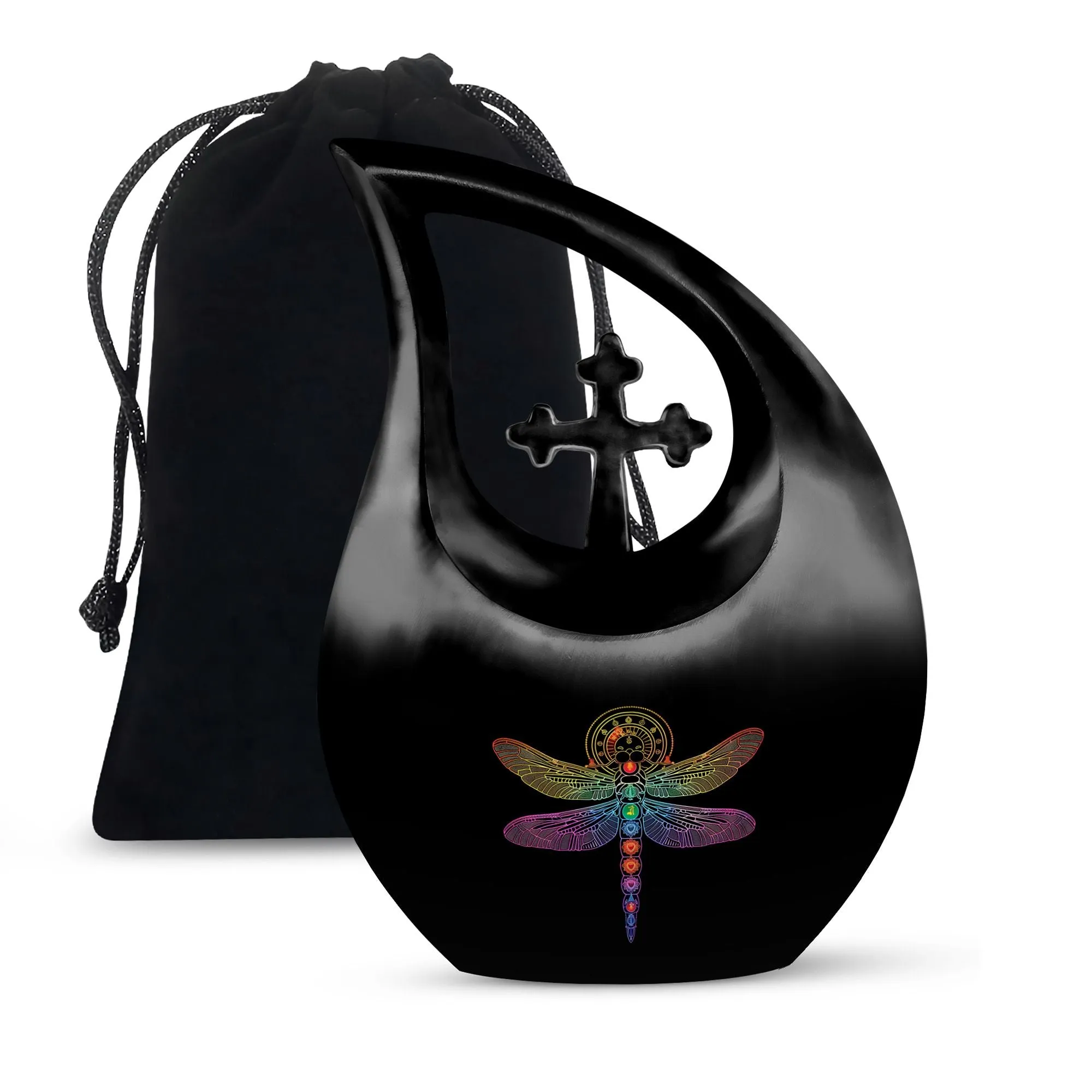 Cosmic Dragonfly Urn:  Medium Size Memorial Cremation Urn