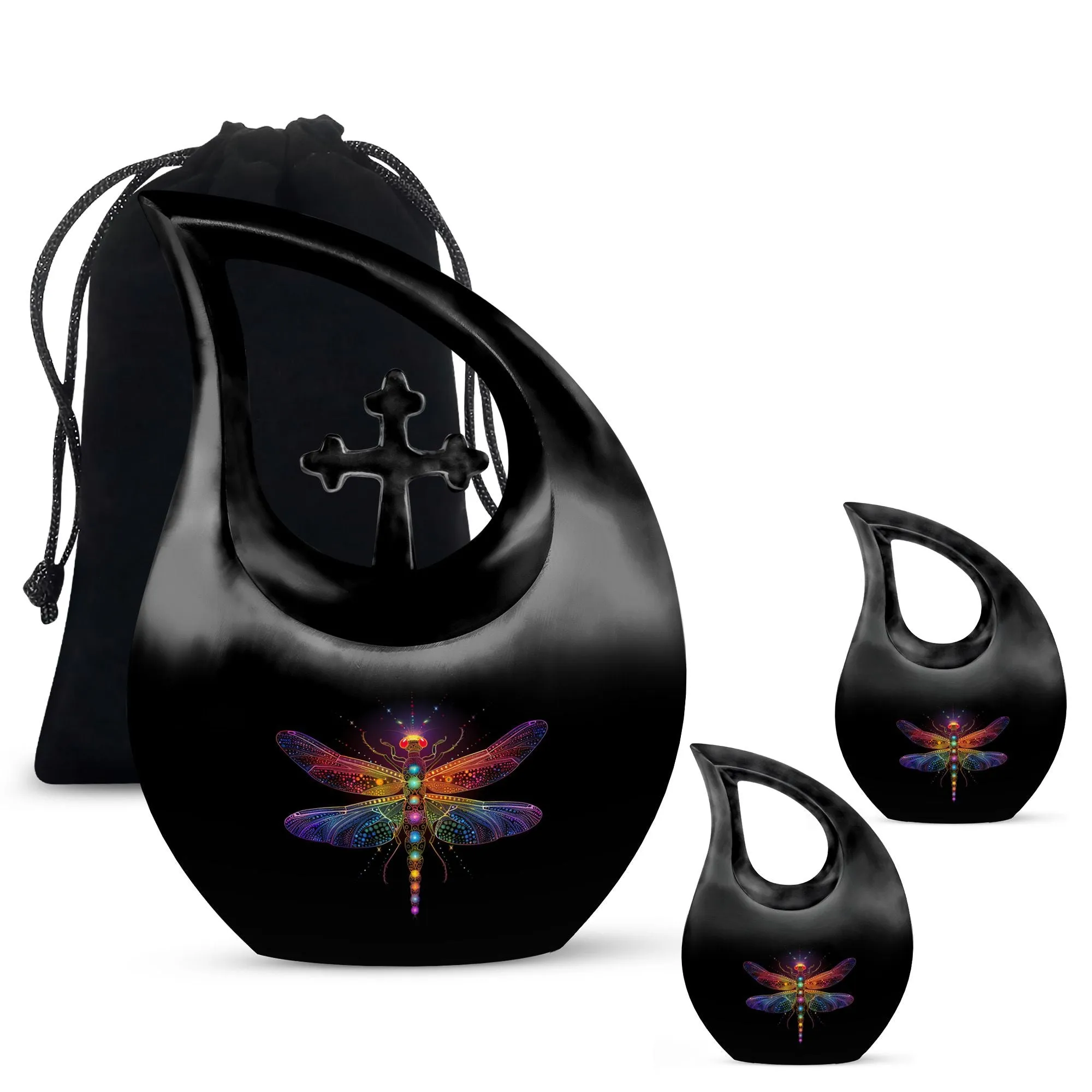 Cosmic Dragonfly Urn: Medium Size Memorial Cremation Urn
