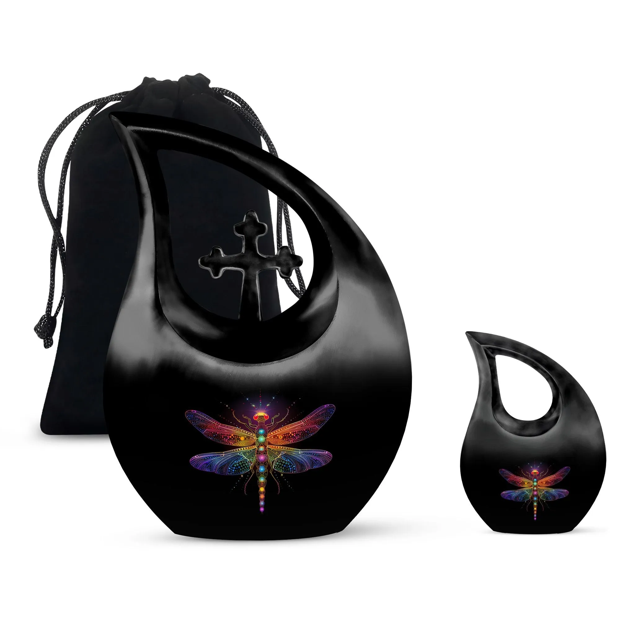 Cosmic Dragonfly Urn: Medium Size Memorial Cremation Urn