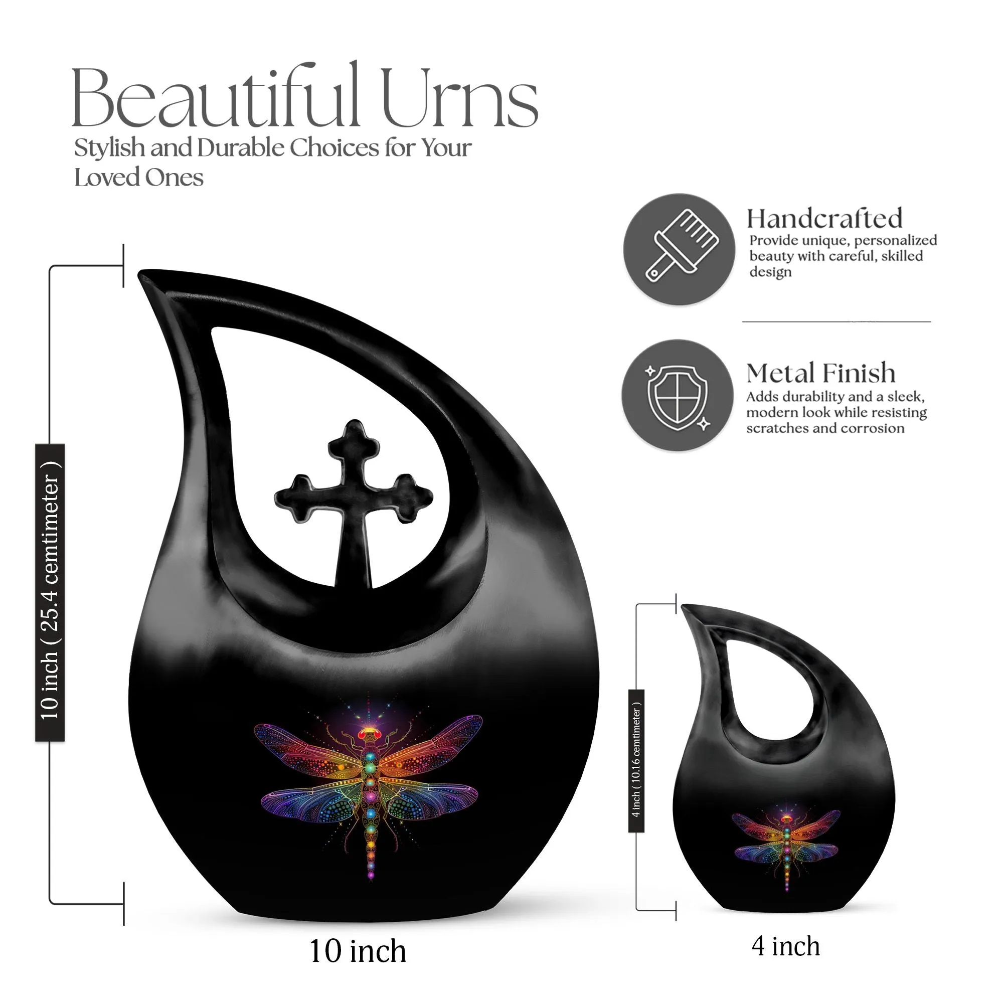 Cosmic Dragonfly Urn: Medium Size Memorial Cremation Urn