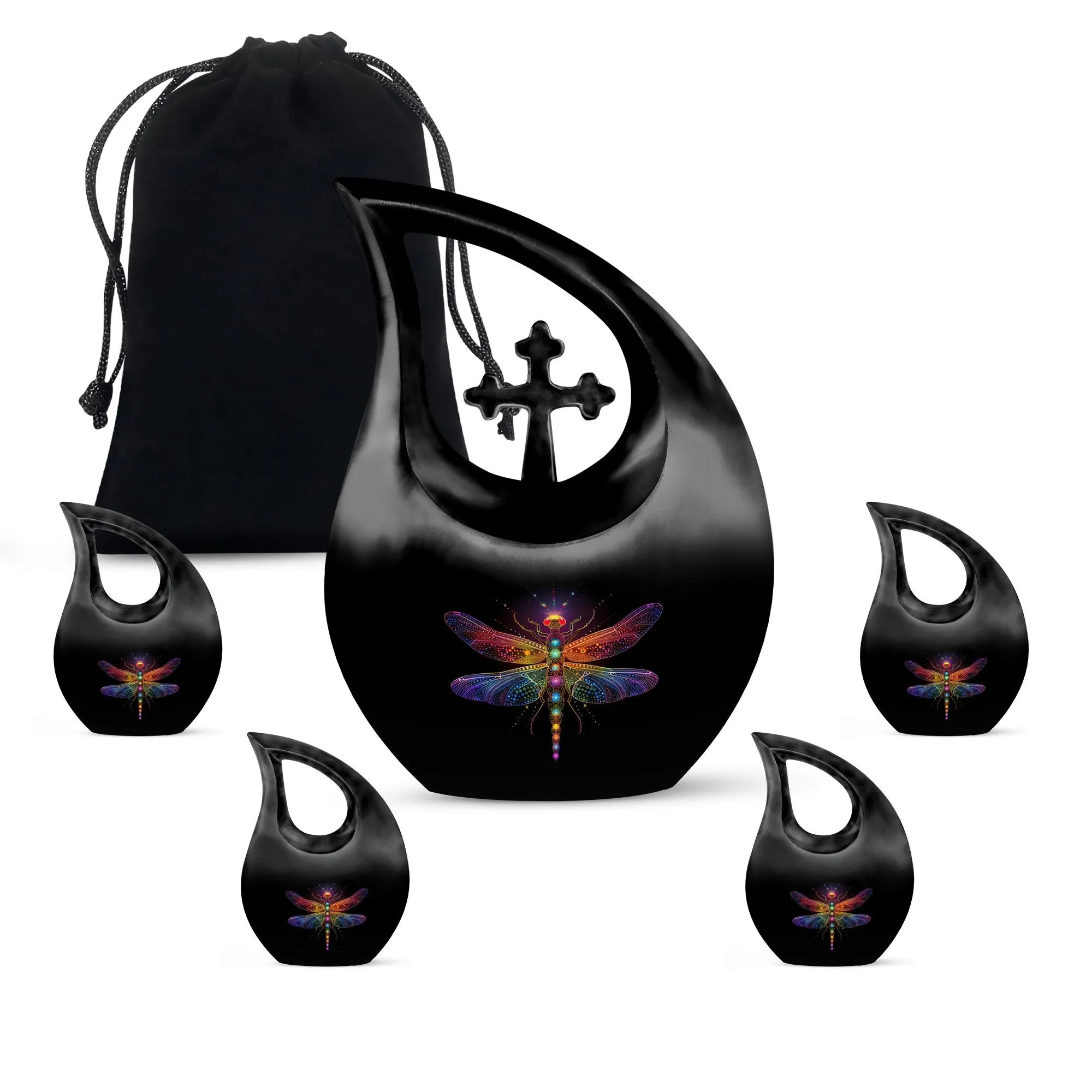 Cosmic Dragonfly Urn: Medium Size Memorial Cremation Urn