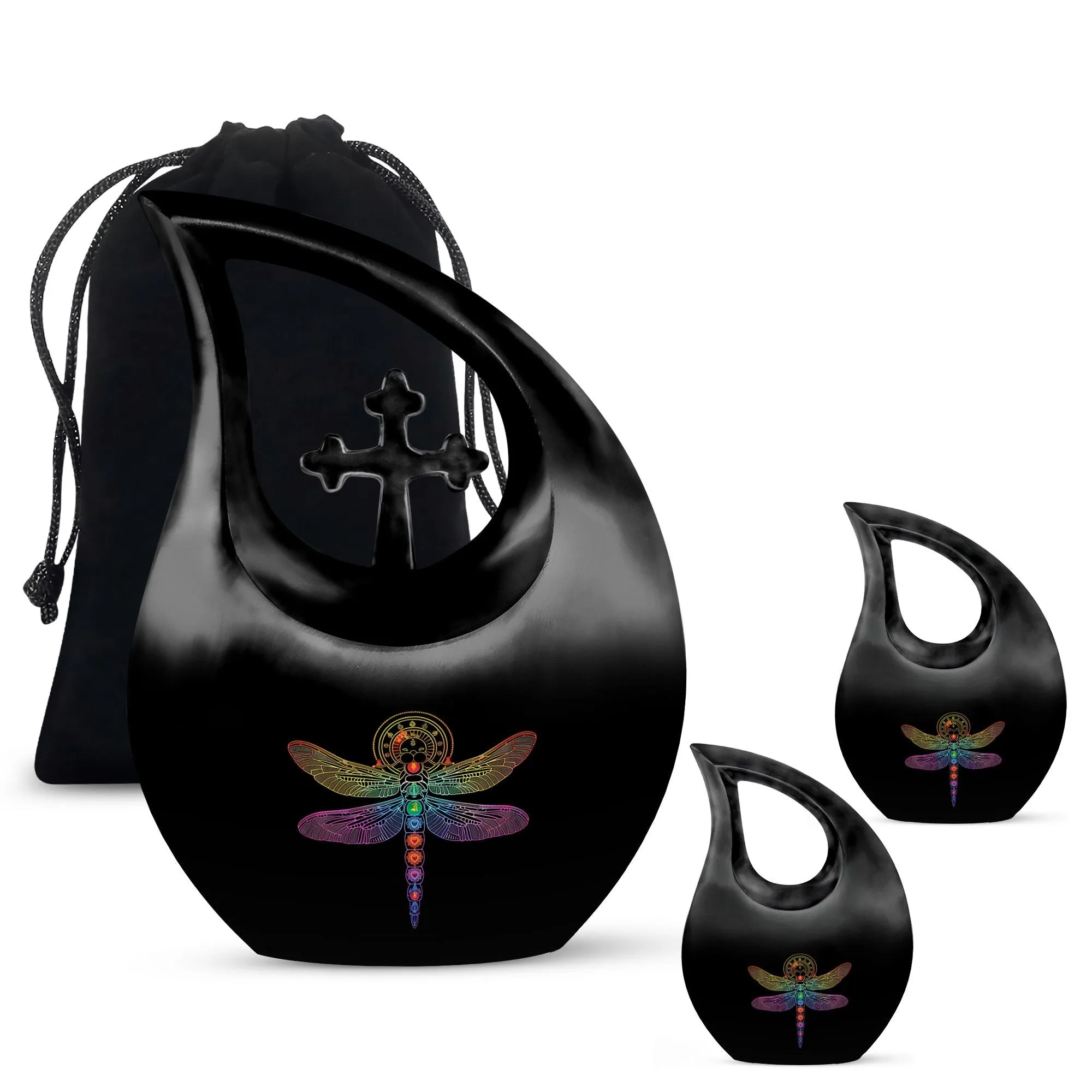 Cosmic Dragonfly Urn:  Medium Size Memorial Cremation Urn