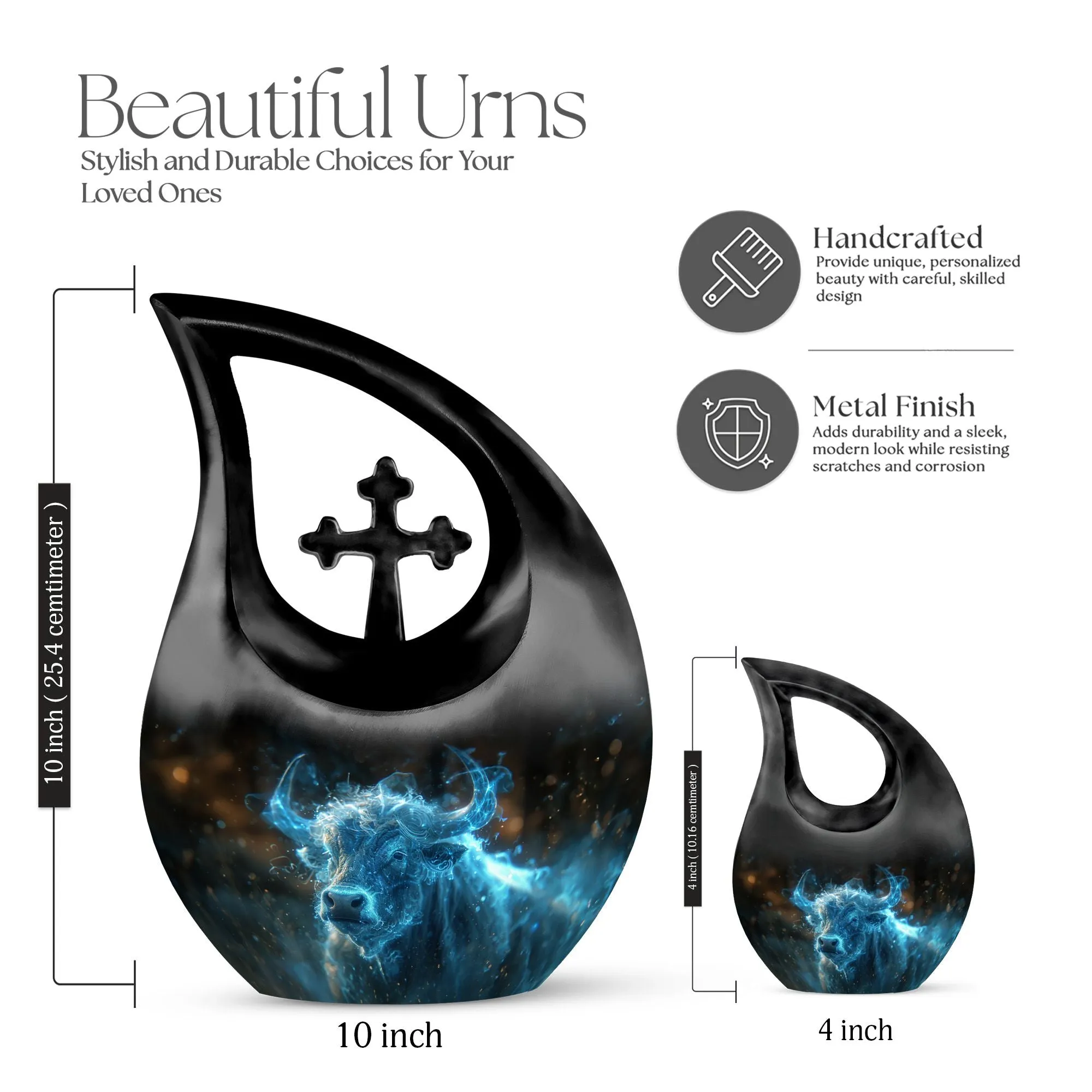 Cosmic Energy Bull Remembrance Urn: A Tranquil Repository