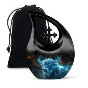 Cosmic Energy Bull Remembrance Urn: A Tranquil Repository