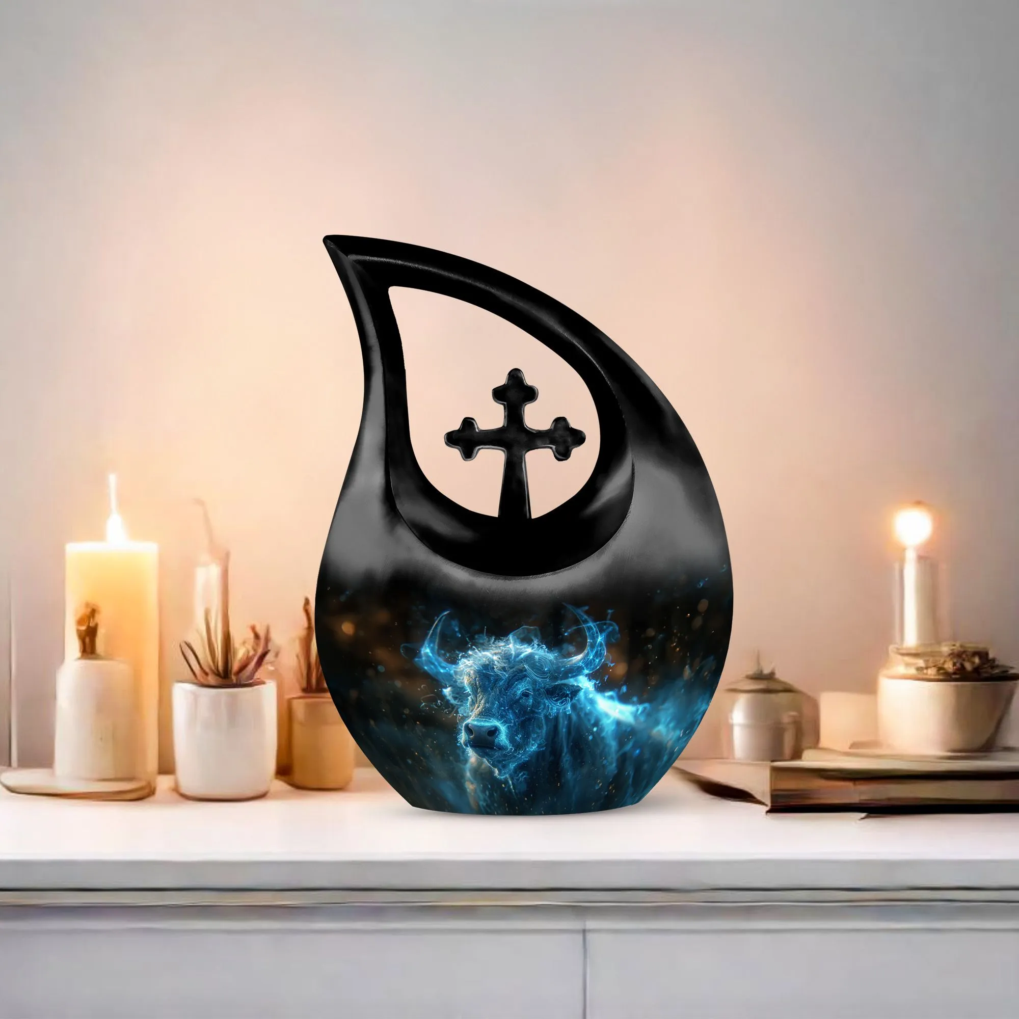 Cosmic Energy Bull Remembrance Urn: A Tranquil Repository