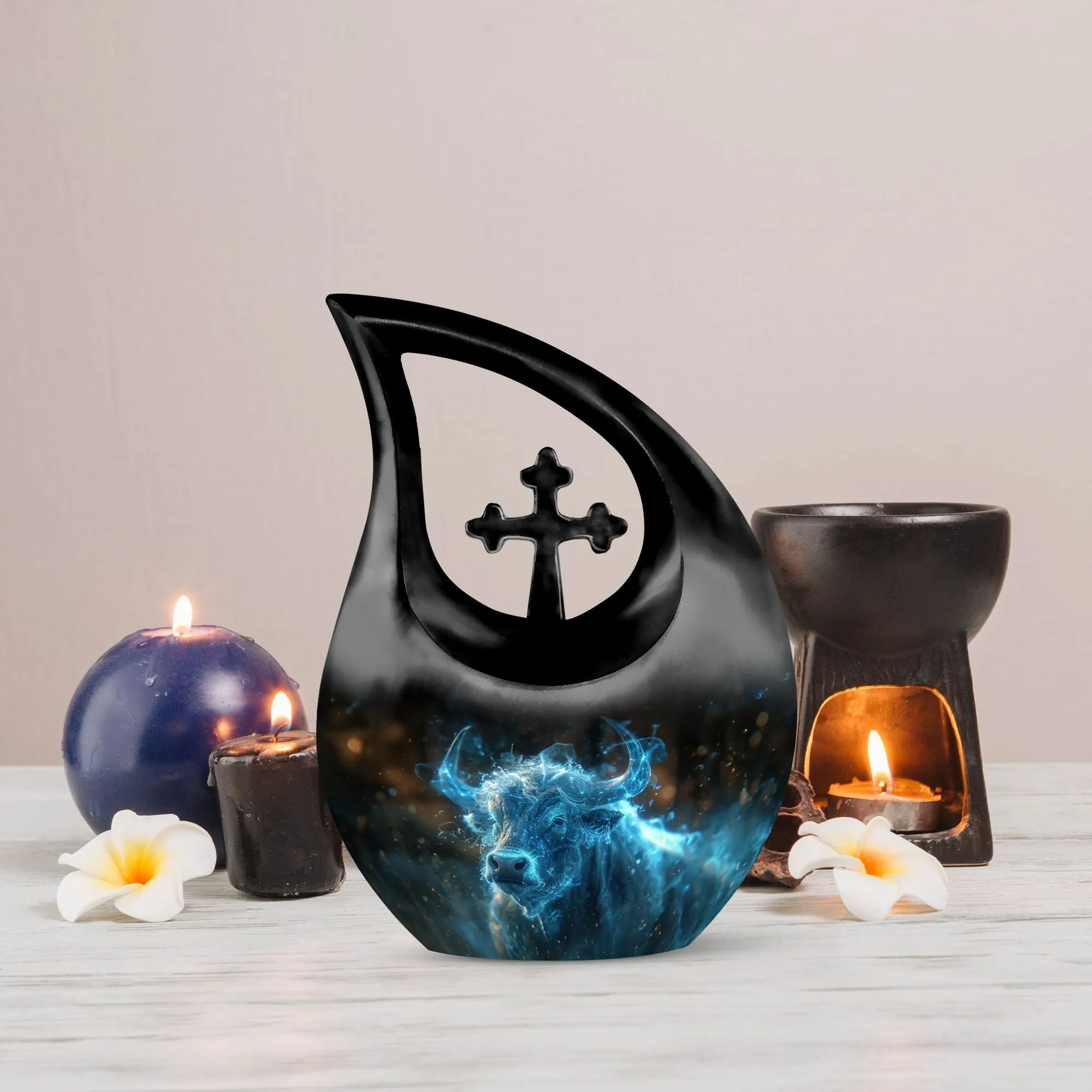Cosmic Energy Bull Remembrance Urn: A Tranquil Repository