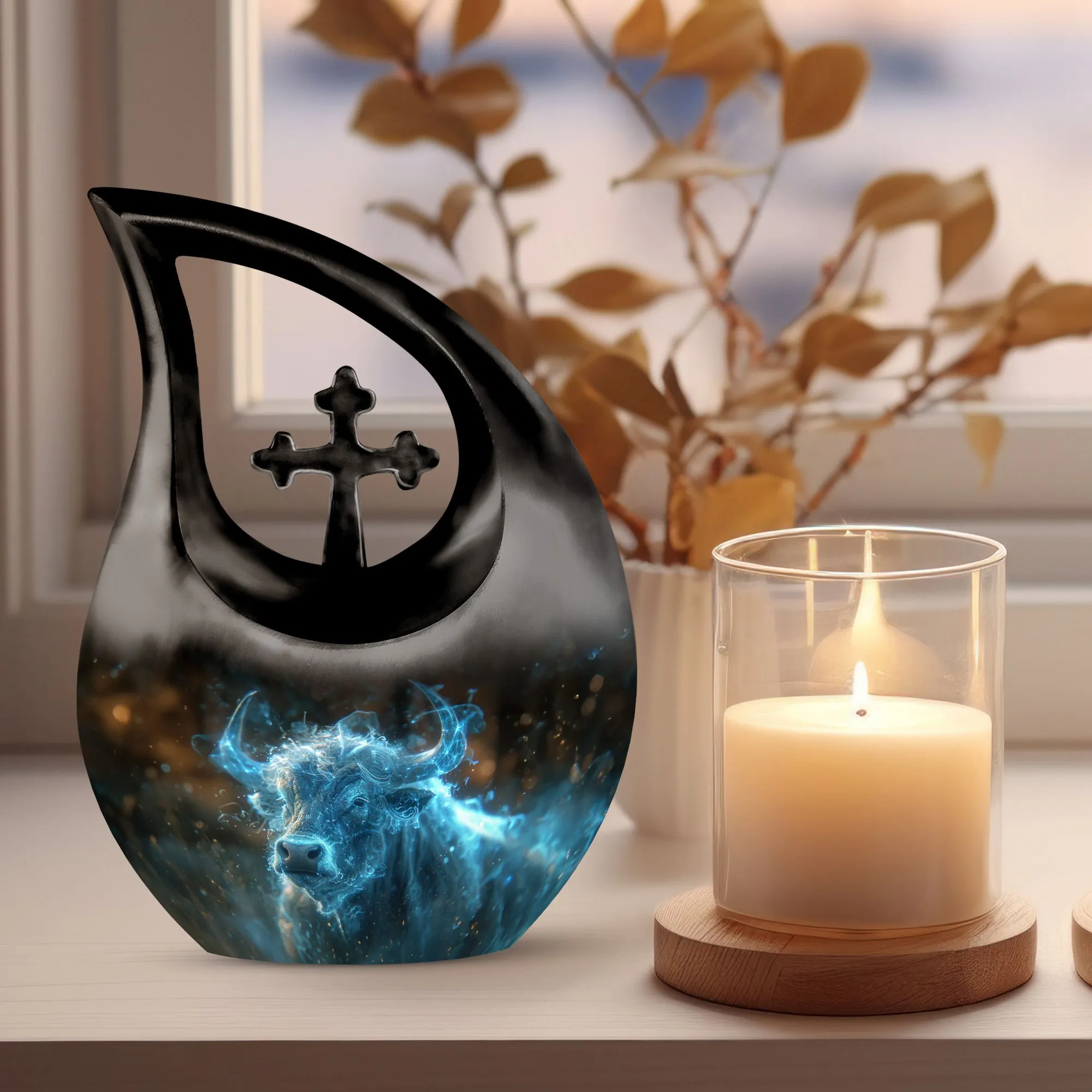 Cosmic Energy Bull Remembrance Urn: A Tranquil Repository