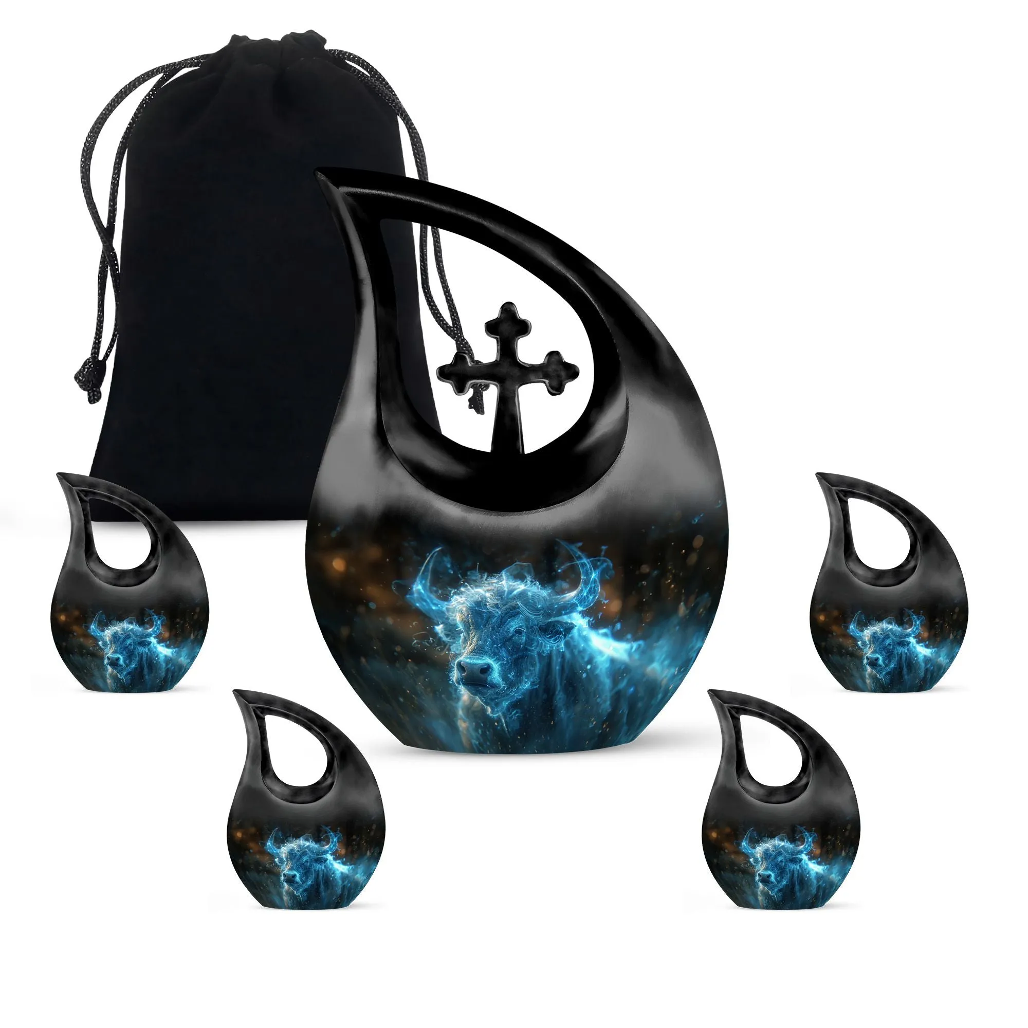 Cosmic Energy Bull Remembrance Urn: A Tranquil Repository