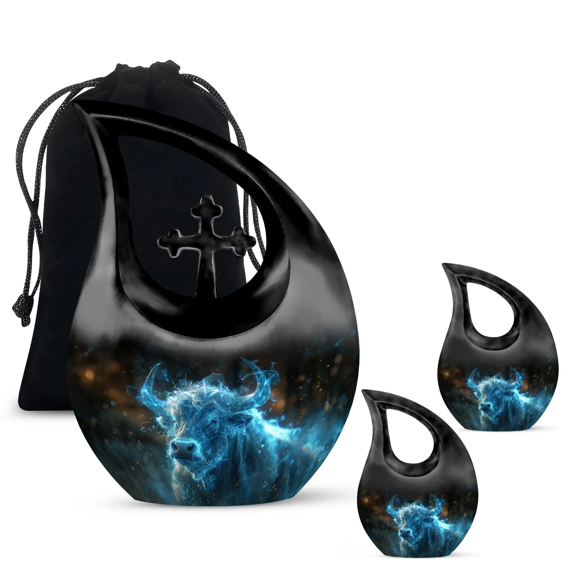 Cosmic Energy Bull Remembrance Urn: A Tranquil Repository