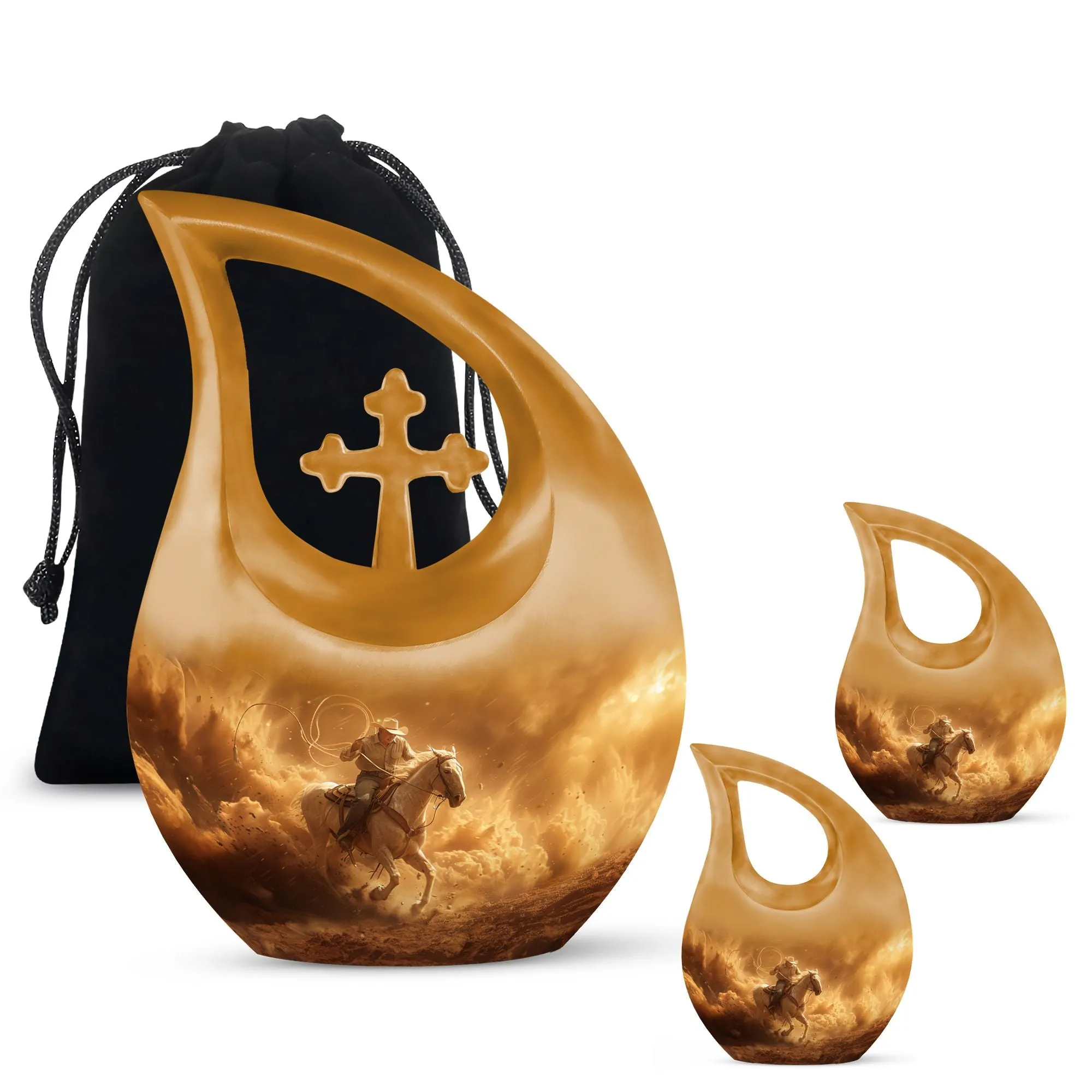 Cowboy Cremation Keepsakes For Ashes Memorial & Funeral Urn