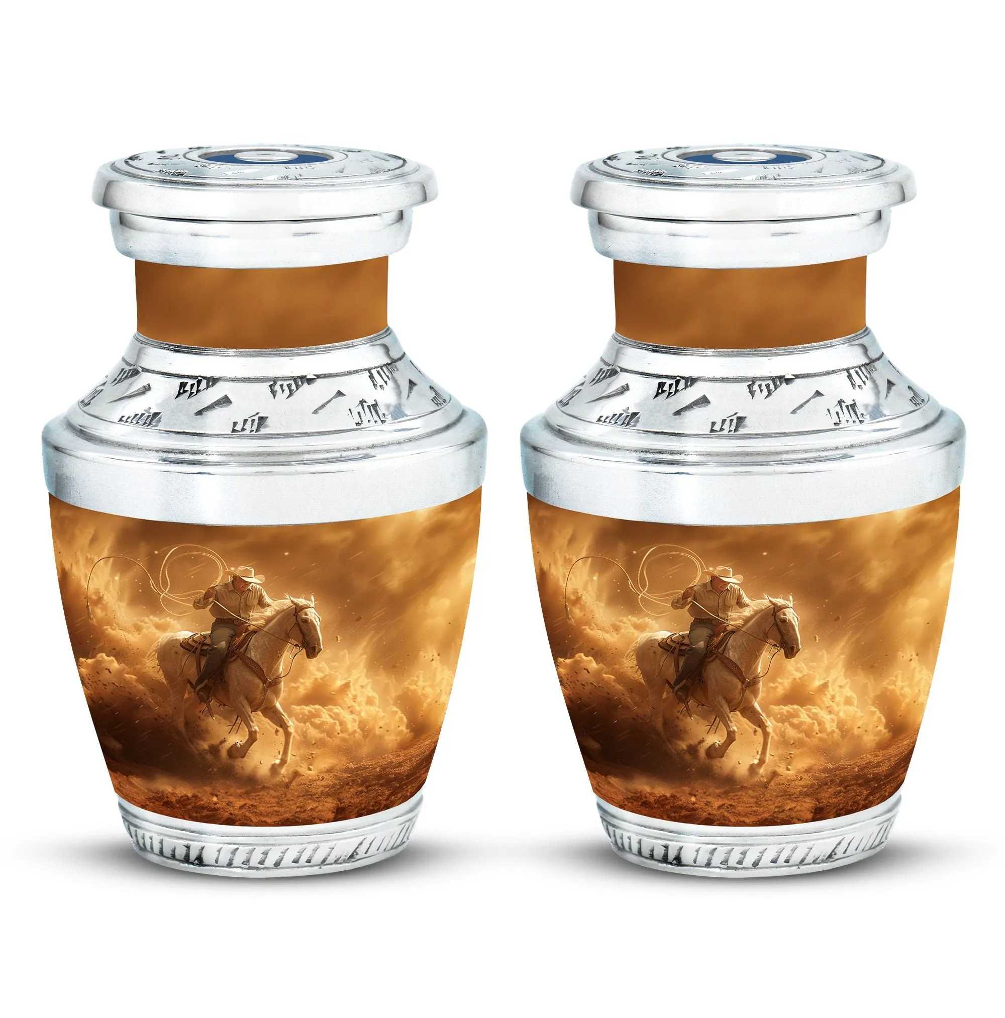 Cowboy Cremation Keepsakes For Ashes Memorial & Funeral Urn