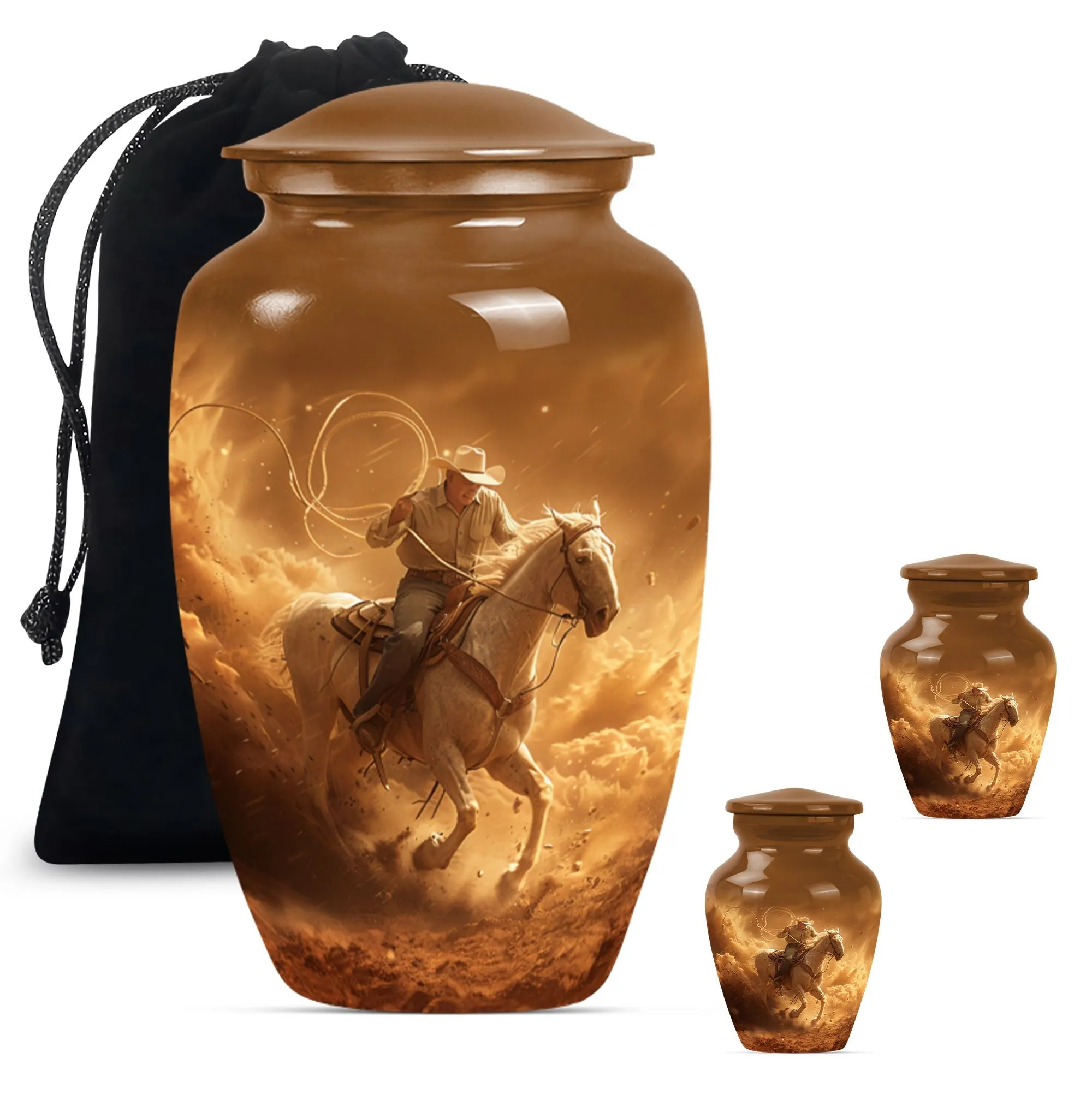 Cowboy Cremation Keepsakes For Ashes Memorial & Funeral Urn