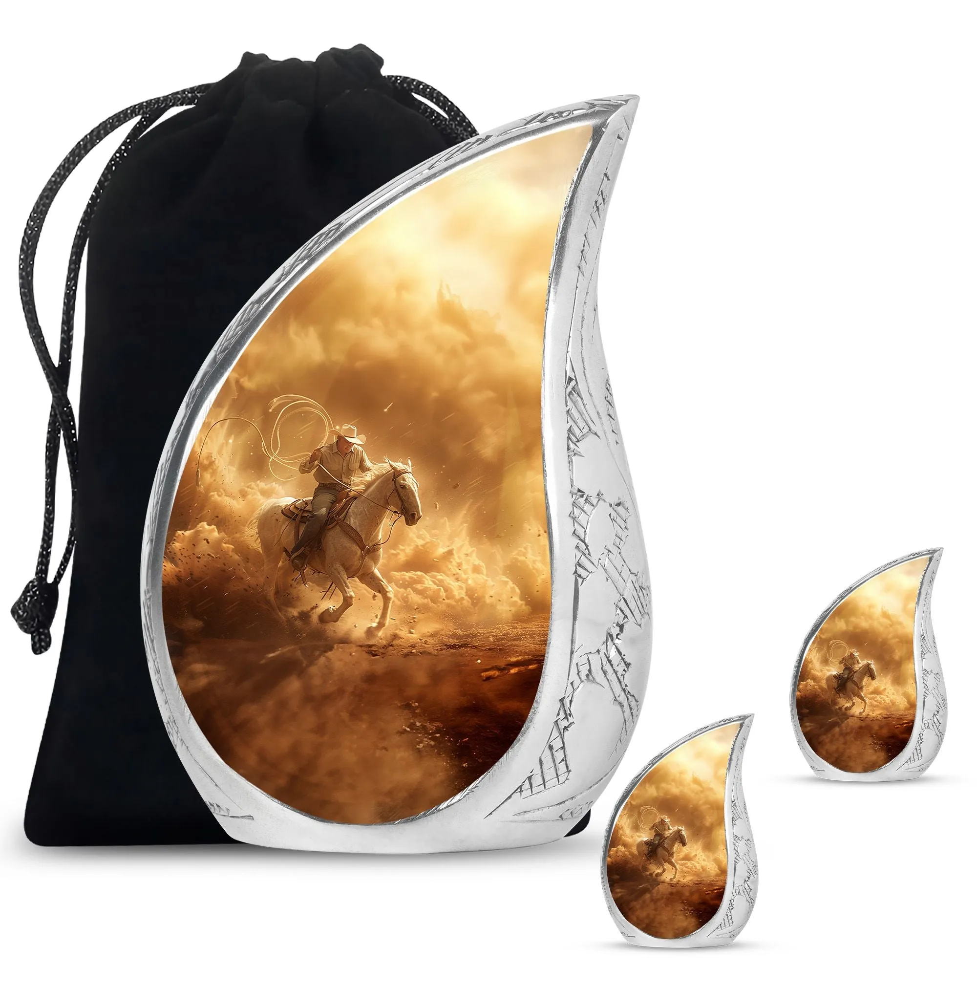 Cowboy Cremation Keepsakes For Ashes Memorial & Funeral Urn