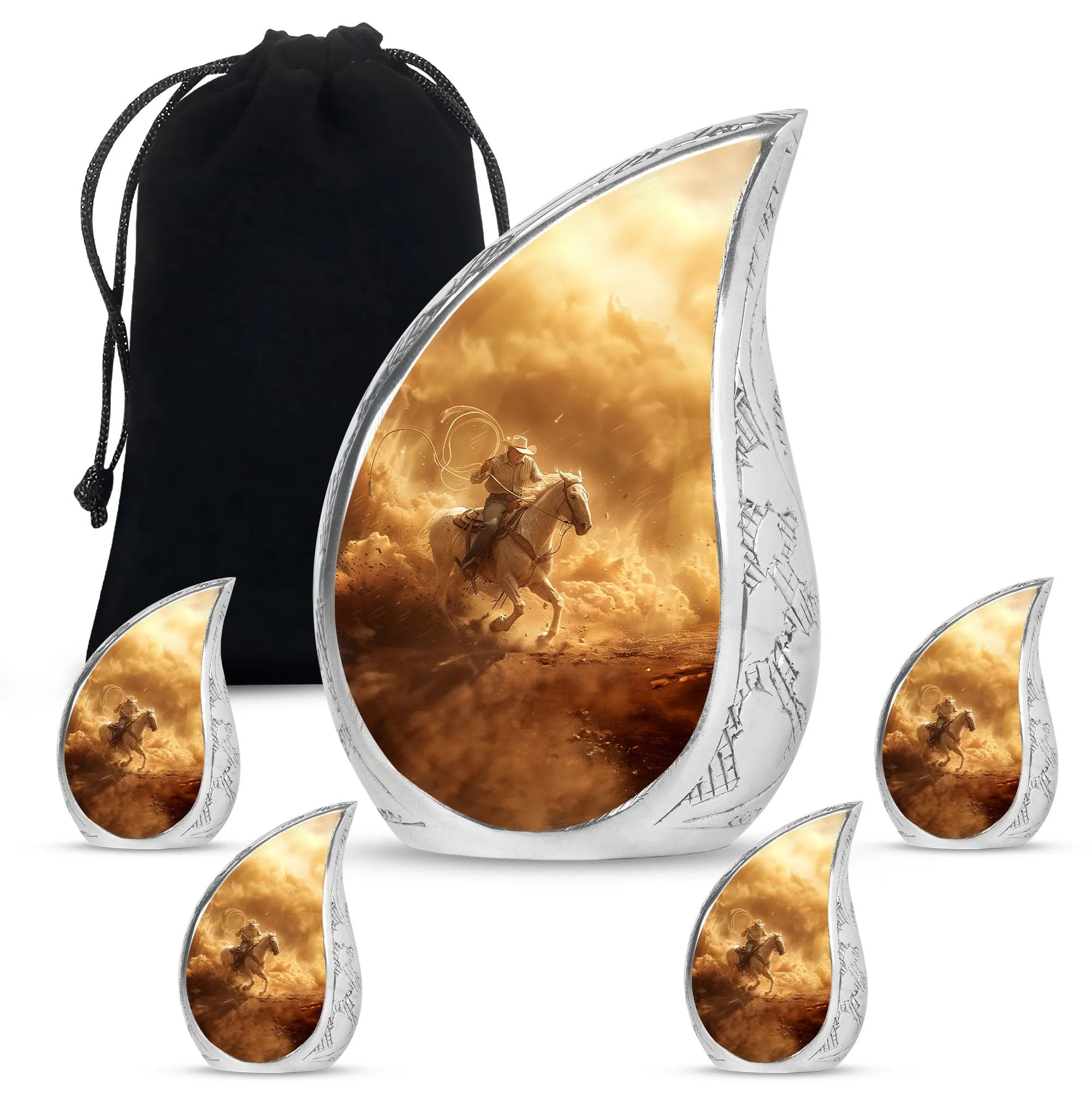 Cowboy Cremation Keepsakes For Ashes Memorial & Funeral Urn