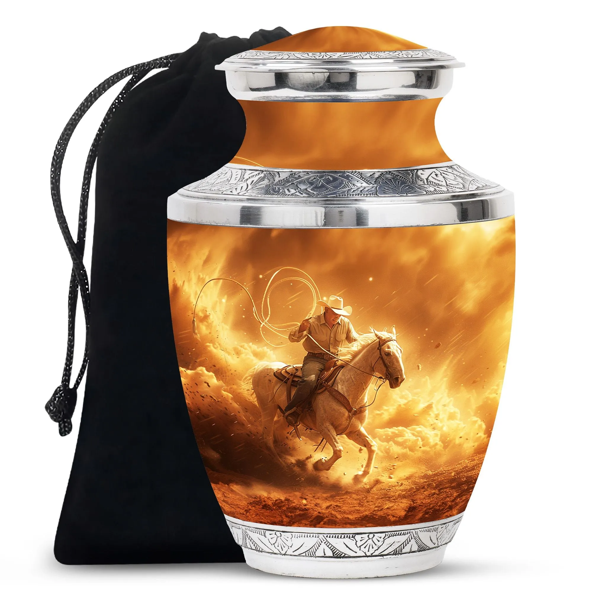 Cowboy Cremation Keepsakes For Ashes Memorial & Funeral Urn