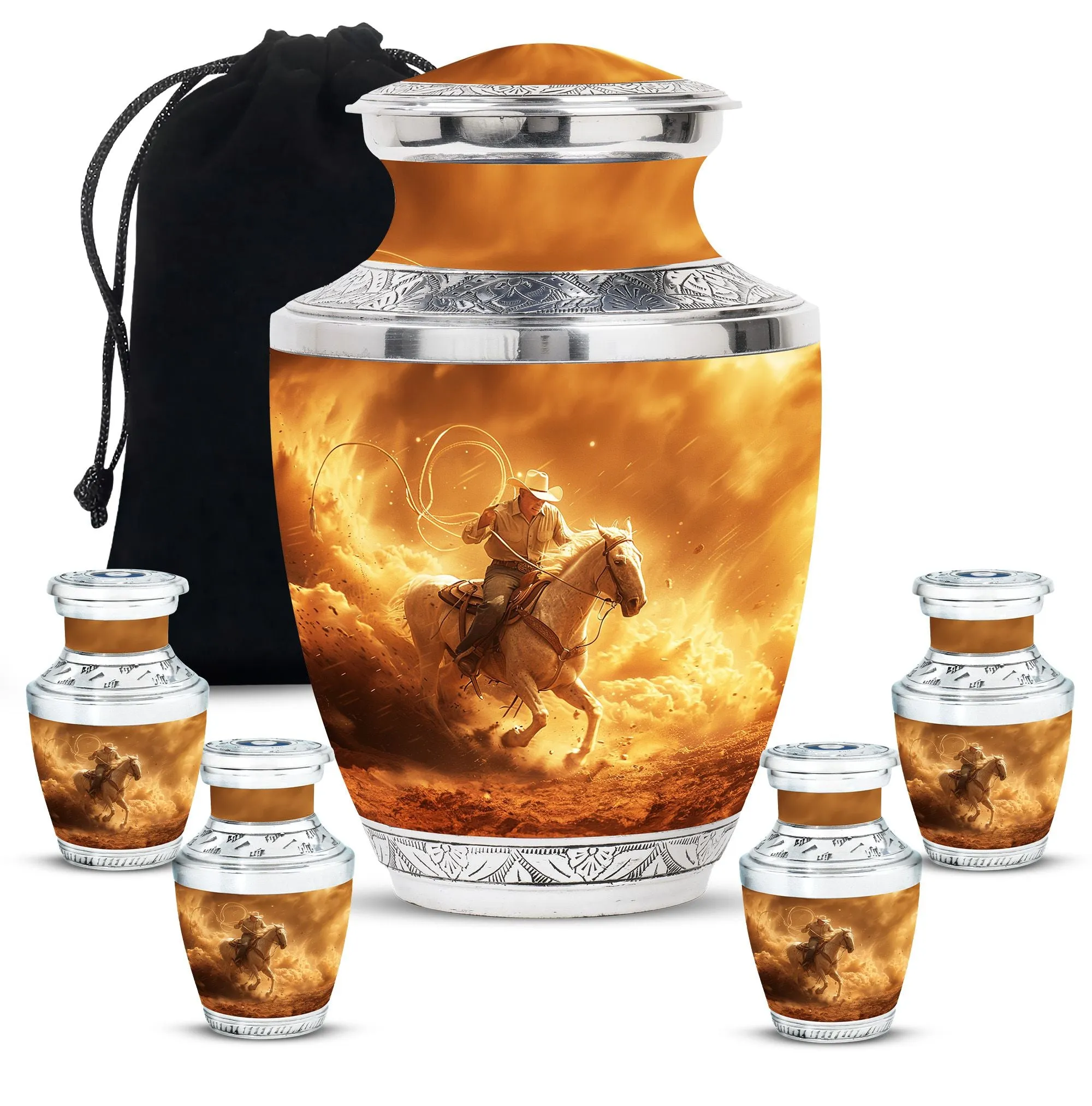 Cowboy Cremation Keepsakes For Ashes Memorial & Funeral Urn
